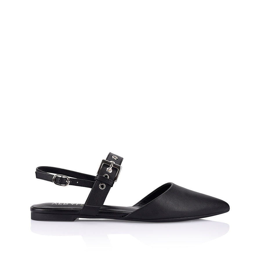 Idaho Slingback Flats - Comfortable Women's Black Casual Shoes for Walking, Work & Everyday Wear