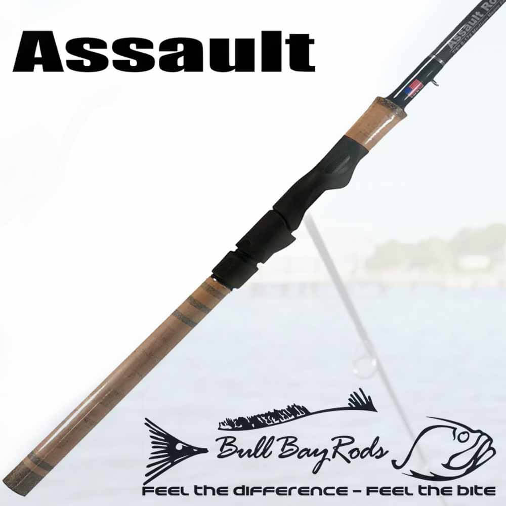 Bull Bay Assault Spinning Rod - High Performance Saltwater Fishing Rod for Surf, Pier & Offshore Angling - Perfect for Catching Redfish, Snook & Tarpon