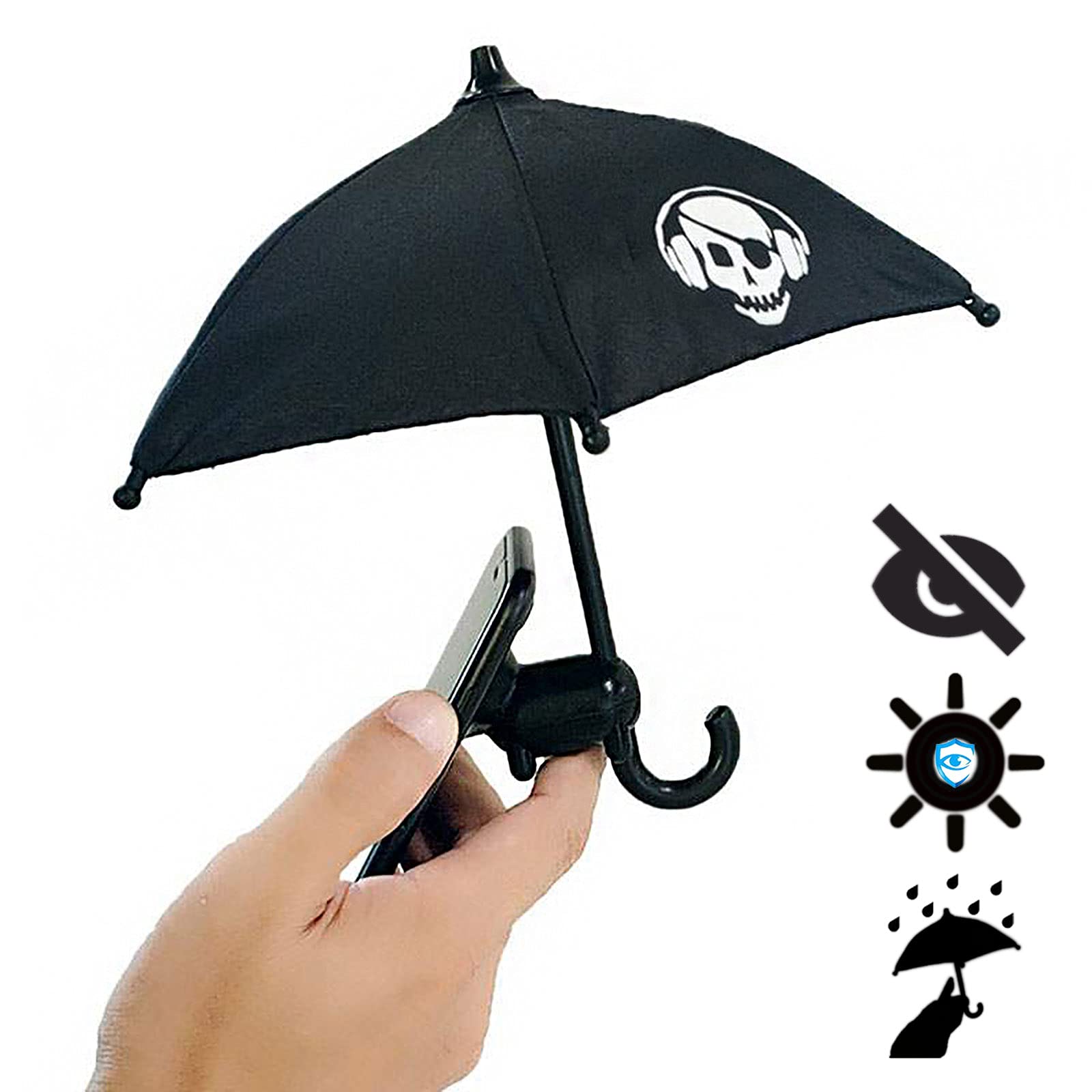 Universal Adjustable Phone Umbrella with Suction Cup Stand - Sun Shade Cover for Outdoor Smartphone Protection | Perfect for Beach, Poolside, and Summer Activities