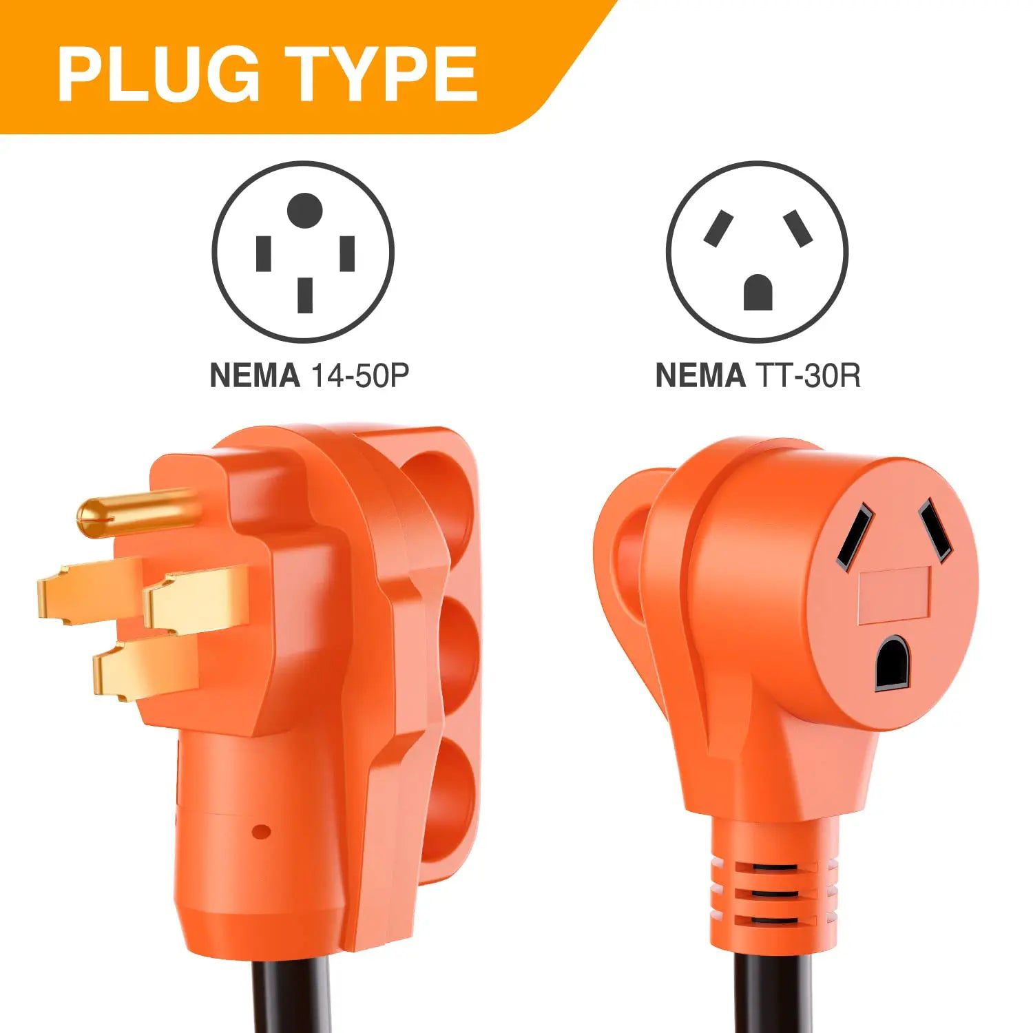 50Amp to 30Amp RV Plug Adapter - Heavy Duty Power Converter for Campers & Trailers - Perfect for RV Parks & Outdoor Camping
