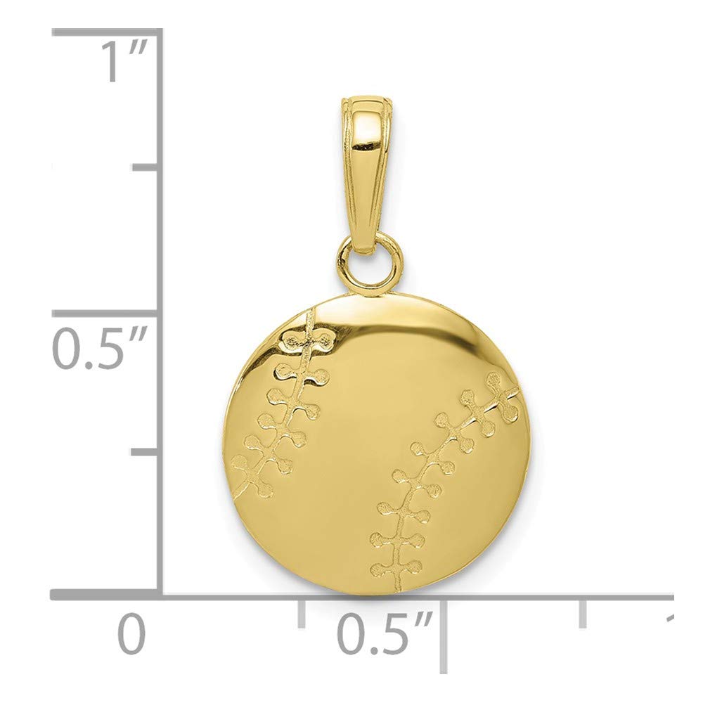 10K Solid Yellow Gold Baseball Pendant Charm for Men - Perfect for Necklaces, Gifts & Sports Fans