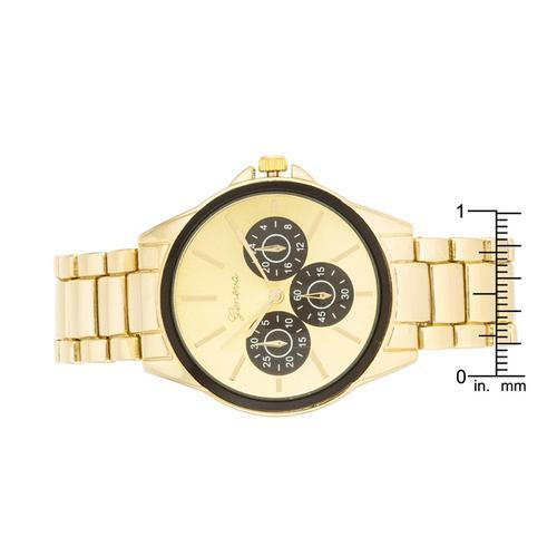 Luxury Chrono Gold Metal Watch for Men - Waterproof Stainless Steel Analog Wristwatch - Perfect for Business, Casual & Formal Occasions