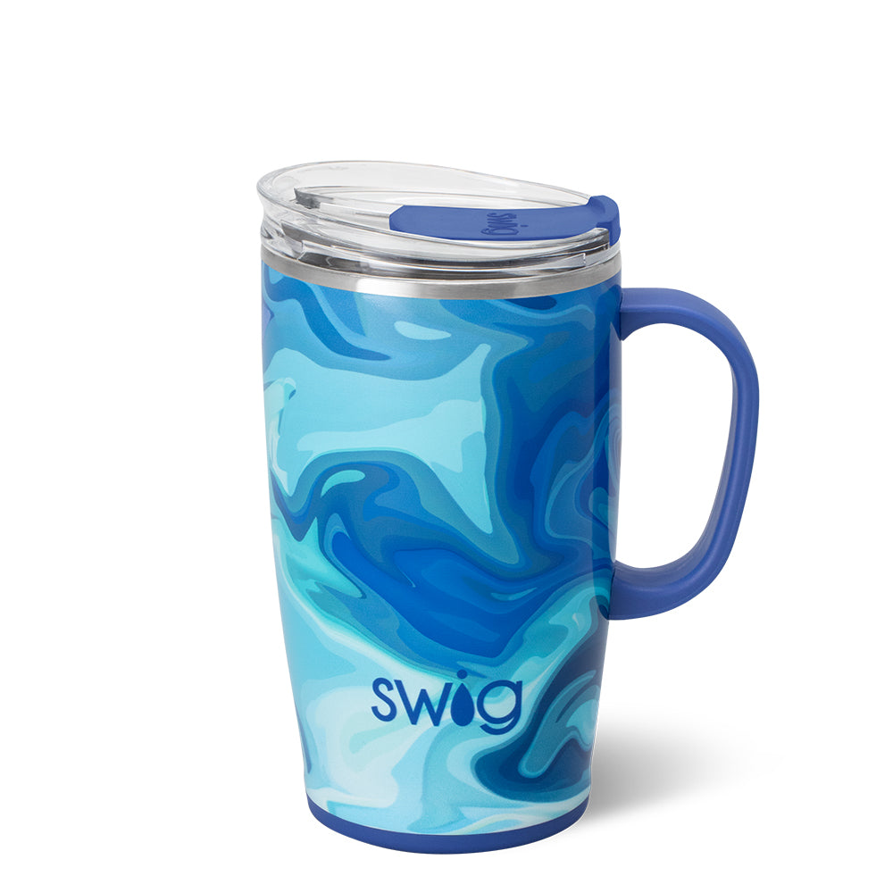 Blue Lagoon Insulated Travel Mug 18oz - Leak-Proof Stainless Steel Coffee Tumbler for Hot & Cold Drinks - Perfect for Commuting, Camping & Office Use