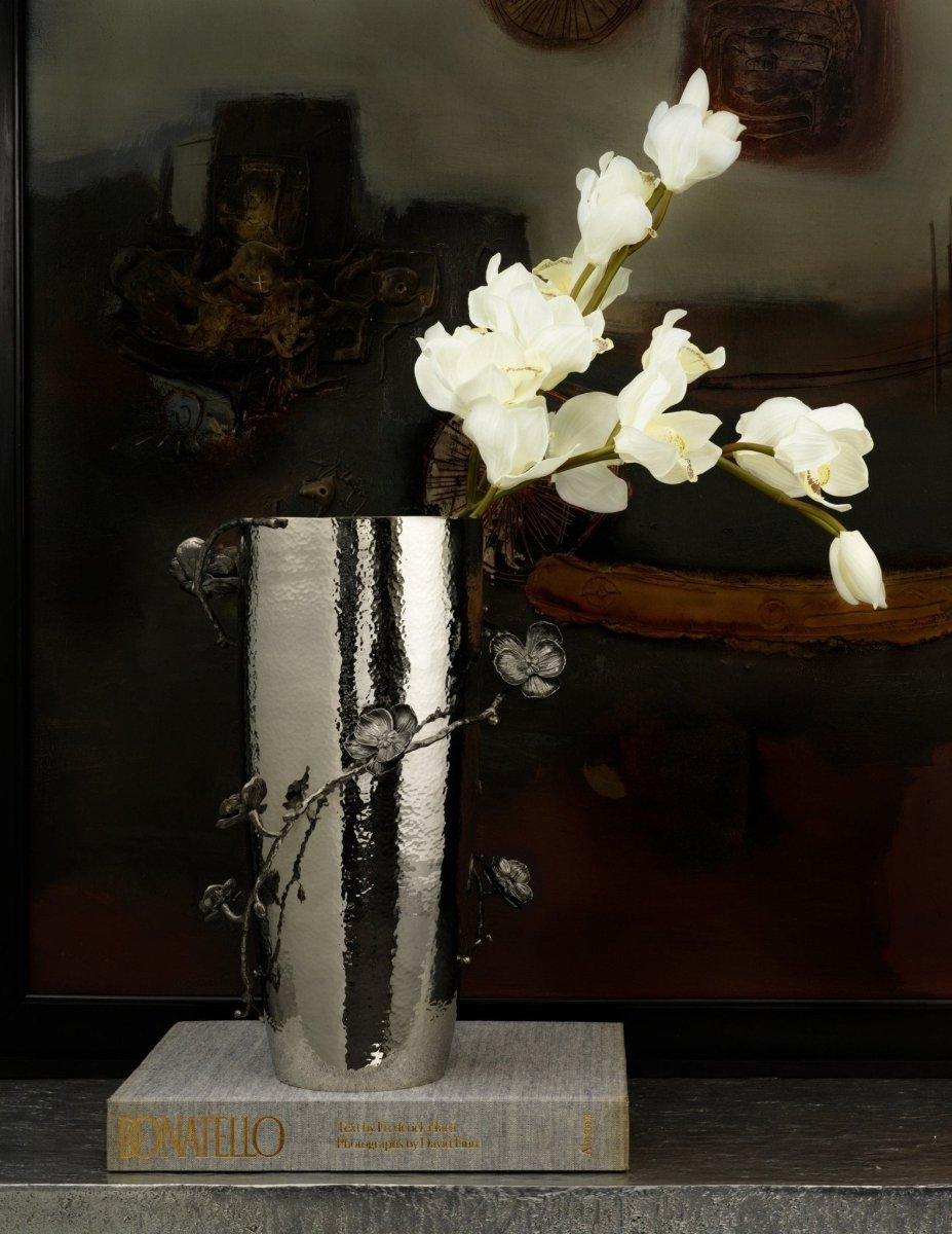 Elegant Black Orchid Vase - Modern Home Decor for Living Room, Office & Wedding Centerpieces