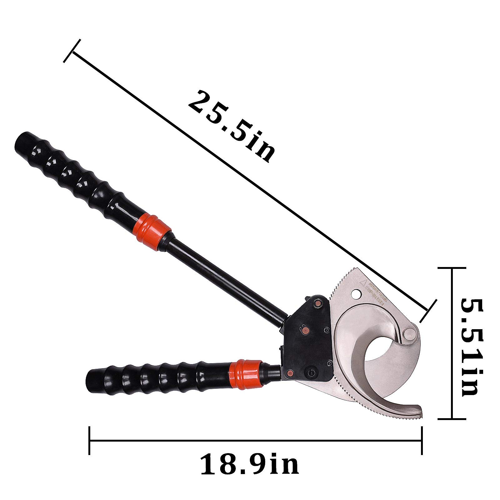 SANIK Heavy Duty Ratchet Cable Cutter with Telescoping Handles - Professional Wire Cutters for Cu-Al Armored Cable (3x120mm²) & 3600 Pairs Communication Cables - Ideal for Electricians, Construction & Telecom Work - Perfect for Cutting Thick Electrical Wires, Communication Lines and Industrial Cables