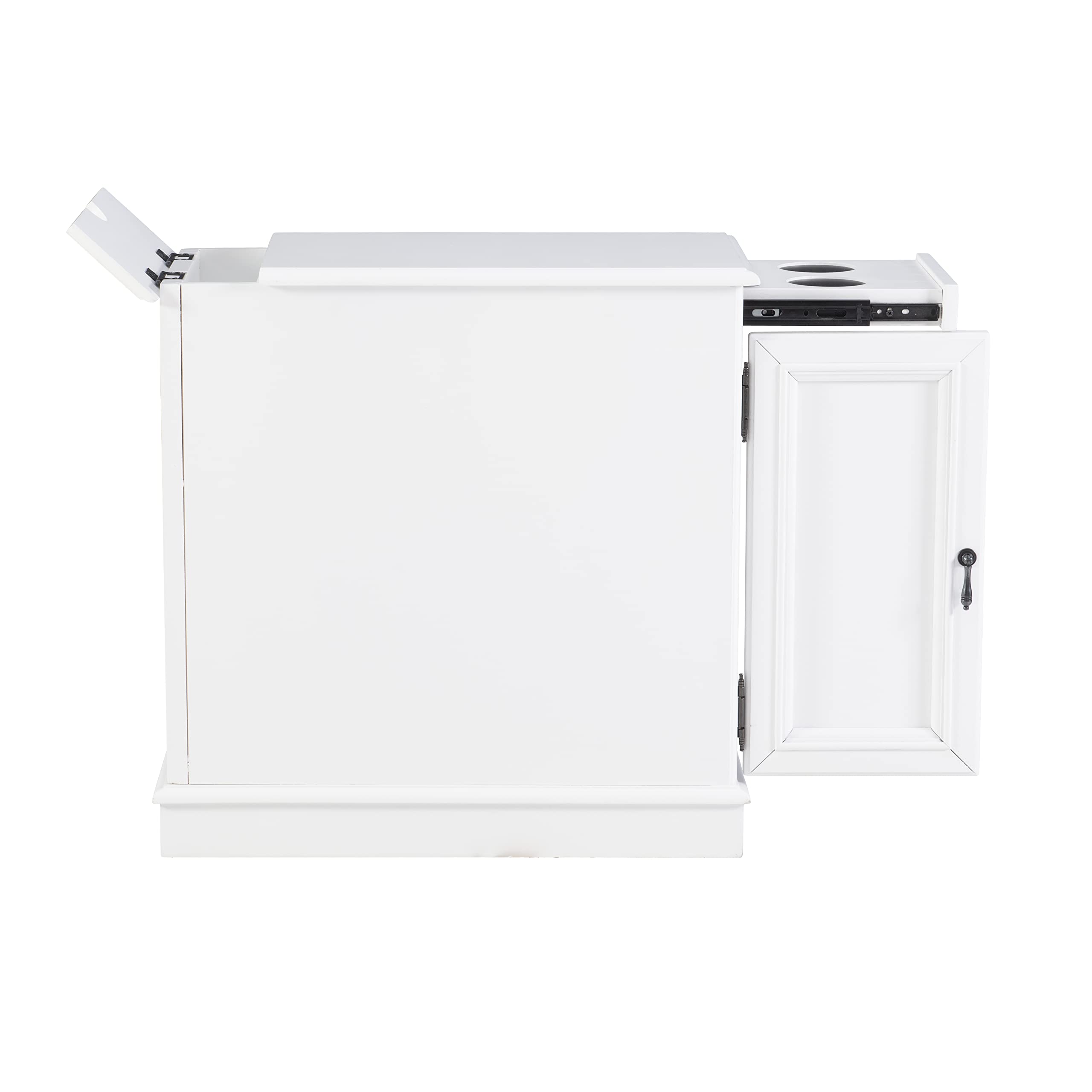 Powell Furniture Barron Small White Accent Table - Perfect for Living Room, Bedroom, or Entryway Decor