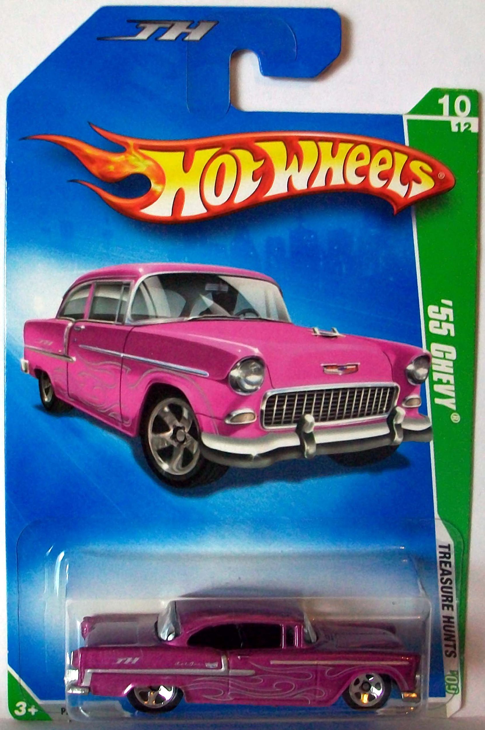 Hot Wheels 2009 Treasure Hunts 10/12 '55 Chevy 1:64 Scale Die-Cast Car - Rare Collectible Toy for Kids & Adults - Perfect for Display, Gifting & Play Scenes