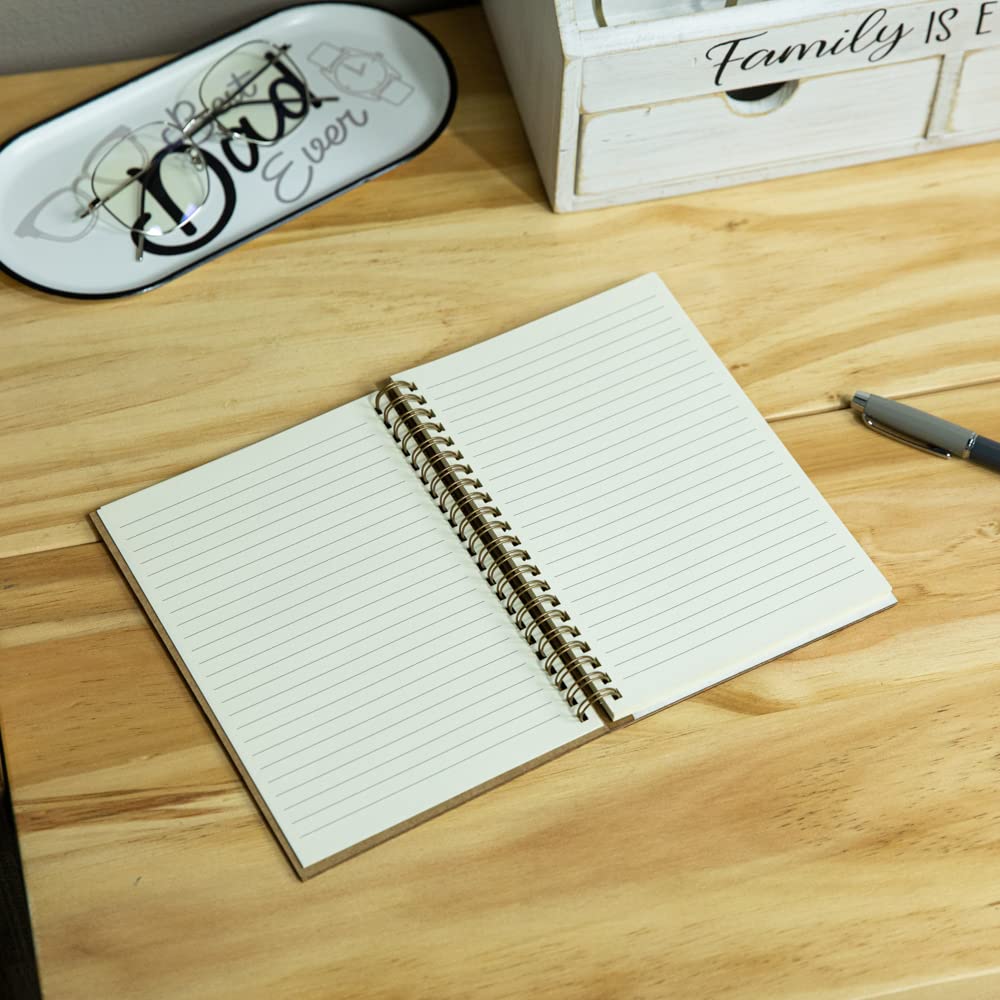 COLLECTIVE HOME - Personalized Monogram Notebook with Wood Cover, College Ruled Writing Journal - 100 Lined Pages for Daily Planning, Travel Diary & Note Taking - Perfect Graduation Gift for Men & Women | Ideal for Office, School & Creative Writing