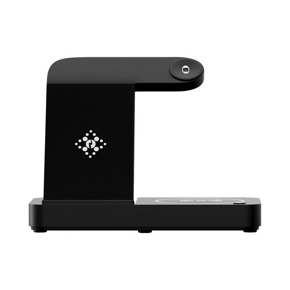 Devanti 4-in-1 Fast Wireless Charging Station for iPhone, Samsung, AirPods & Apple Watch - Multi-Device Charging Stand for Home, Office & Nightstand (Black)