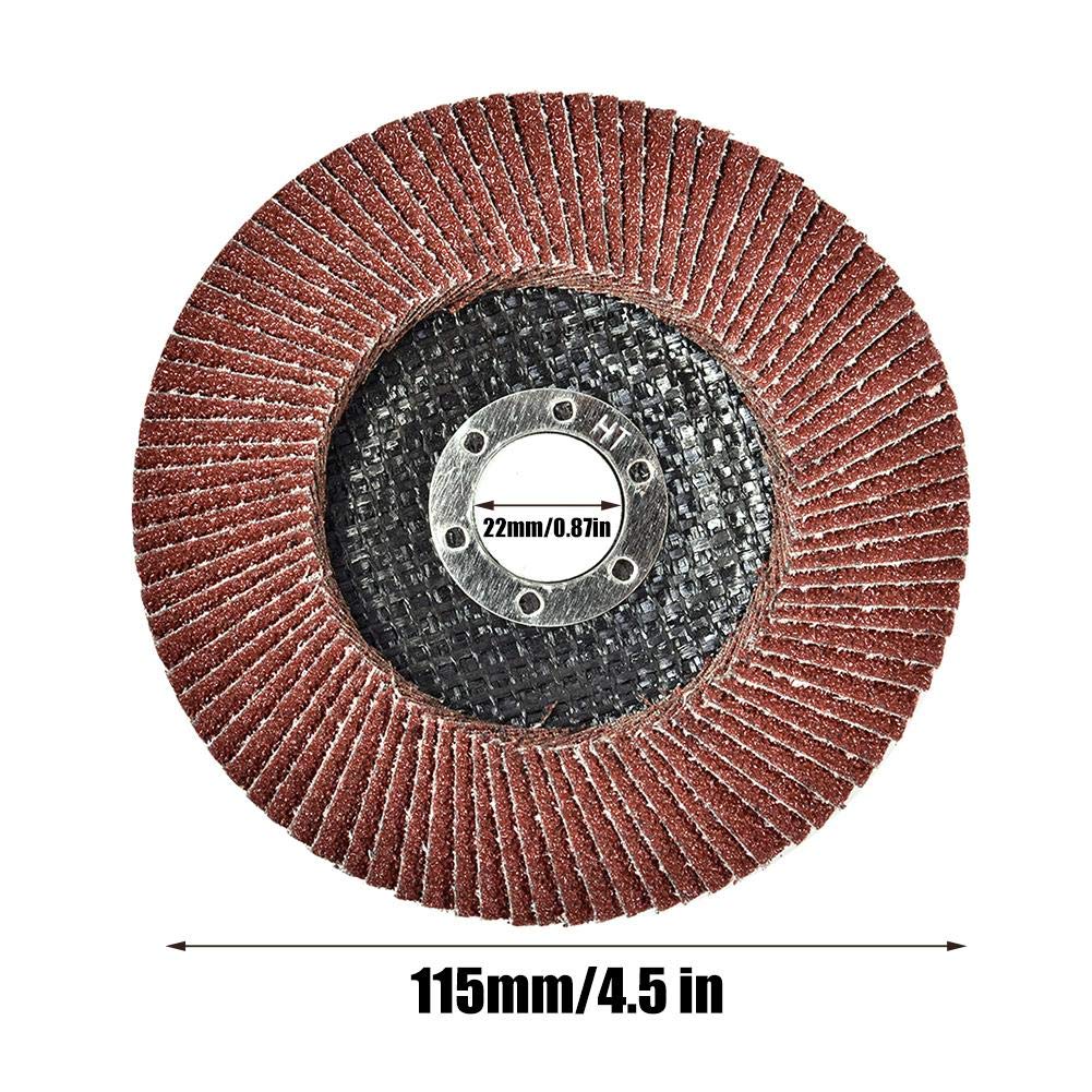 10PCS 40/60/80/120 Grit Flap Sanding Discs for Angle Grinder - 115mm Abrasive Wheels for Metal, Plastic & Wood - Rotary Tool Accessories for DIY Projects & Professional Use