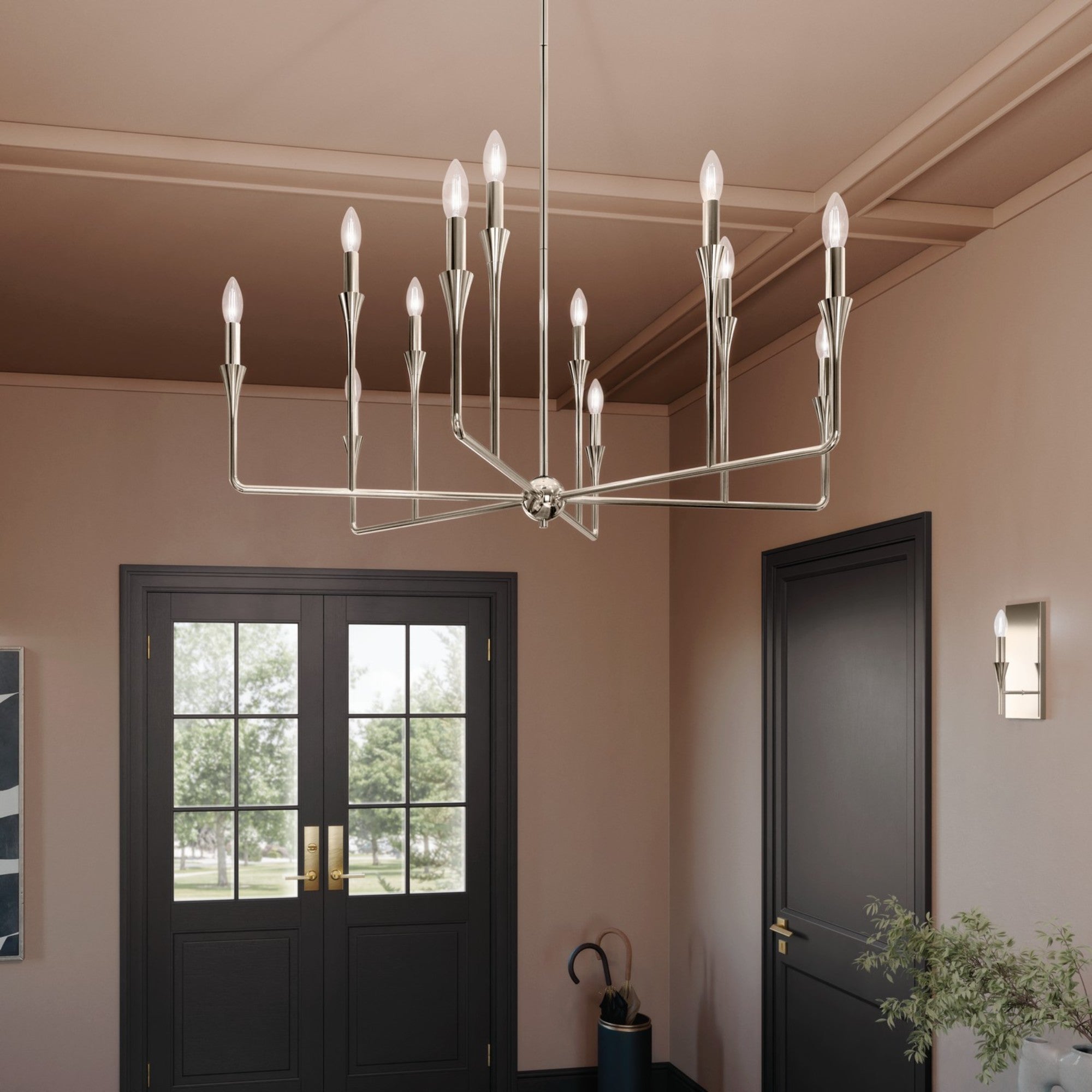 Alvaro 40-Inch 12-Light Multi-Tier Crystal Chandelier with Polished Nickel Finish - Perfect for Dining Room, Foyer, or Luxury Bedroom Lighting