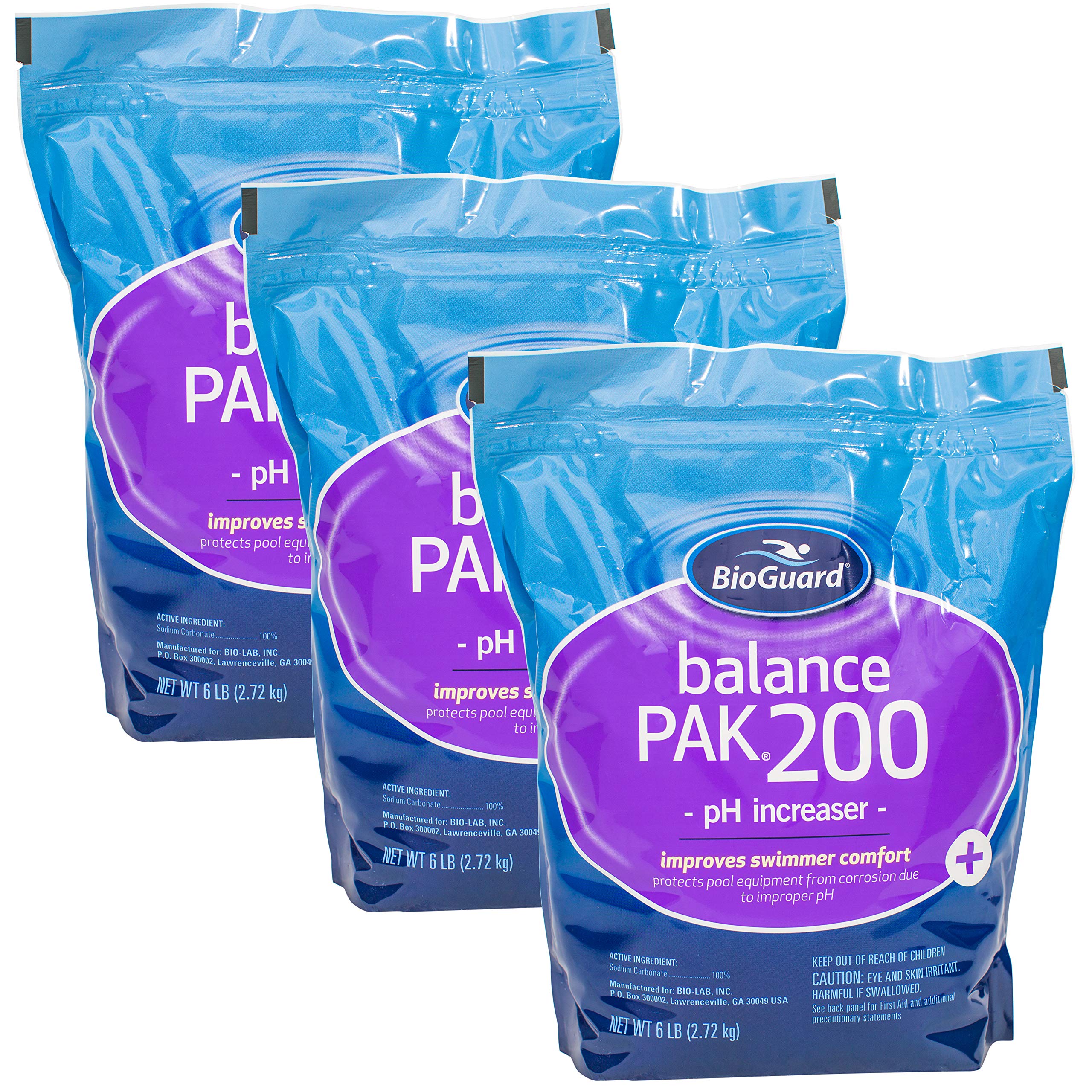 BioGuard Balance Pak 200 - 6 lb (Pack of 3) | Pool pH Increaser for Crystal Clear Water | Prevents Corrosion & Protects Pool Equipment | Enhances Swimmer Comfort | Ideal for Inground & Above Ground Pools, Spas & Hot Tubs