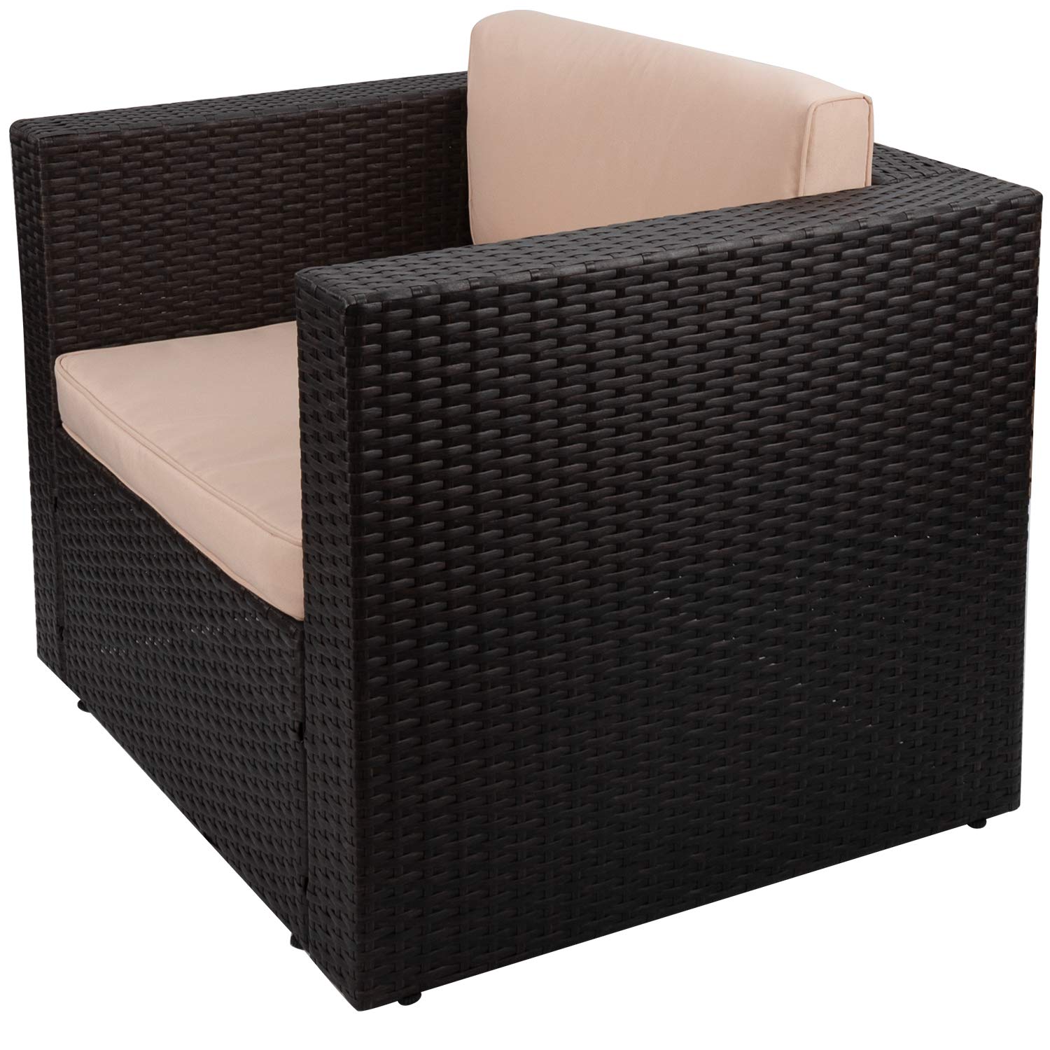 **Homall All-Weather PE Rattan Wicker Patio Chair with Cushions – Outdoor Single Sofa for Lawn, Poolside, Backyard & Garden Relaxation**