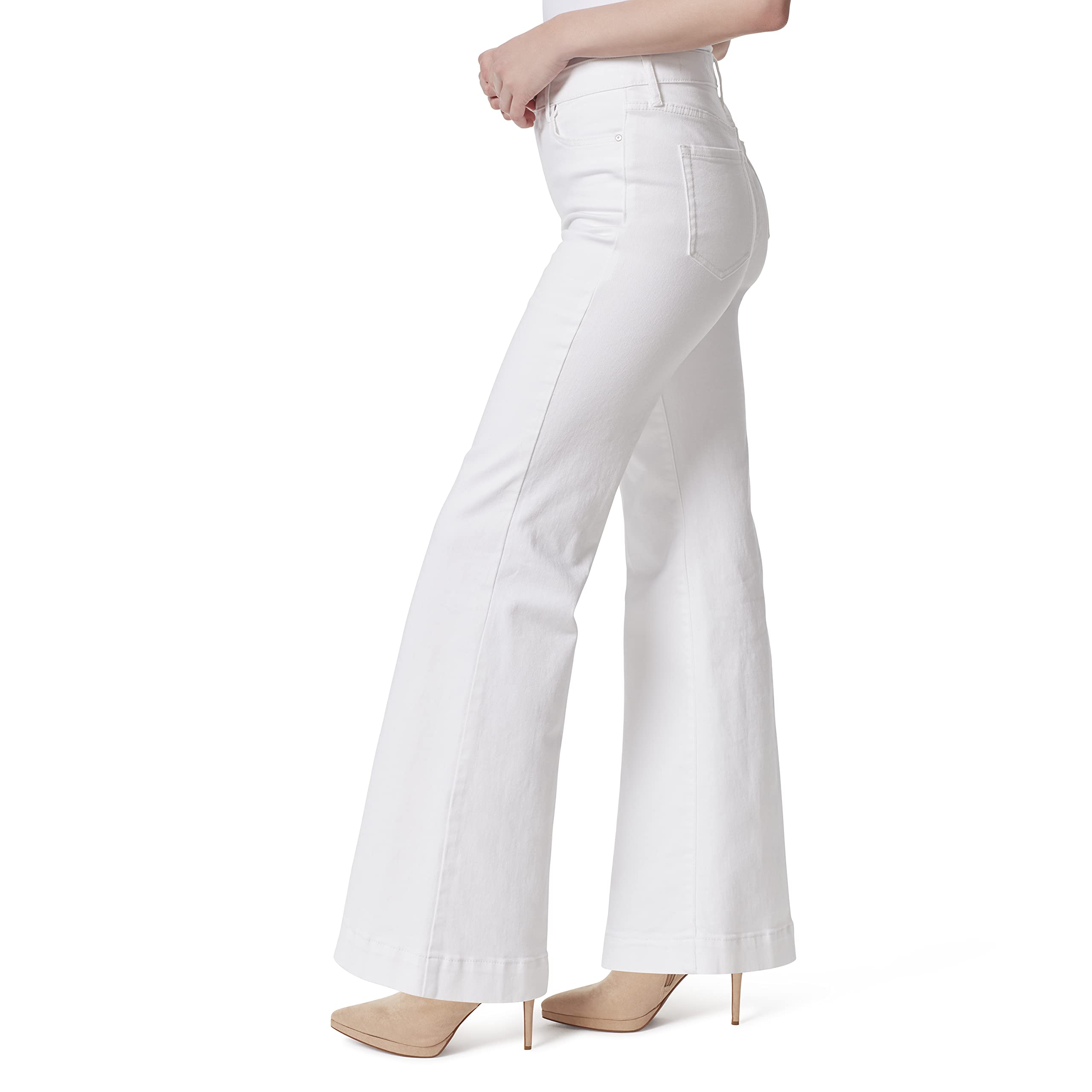 Jessica Simpson Women's Plus Size True Love Pocket Medium Wash Wide Leg Pants - Comfortable & Stylish for Work, Casual Outings & Travel