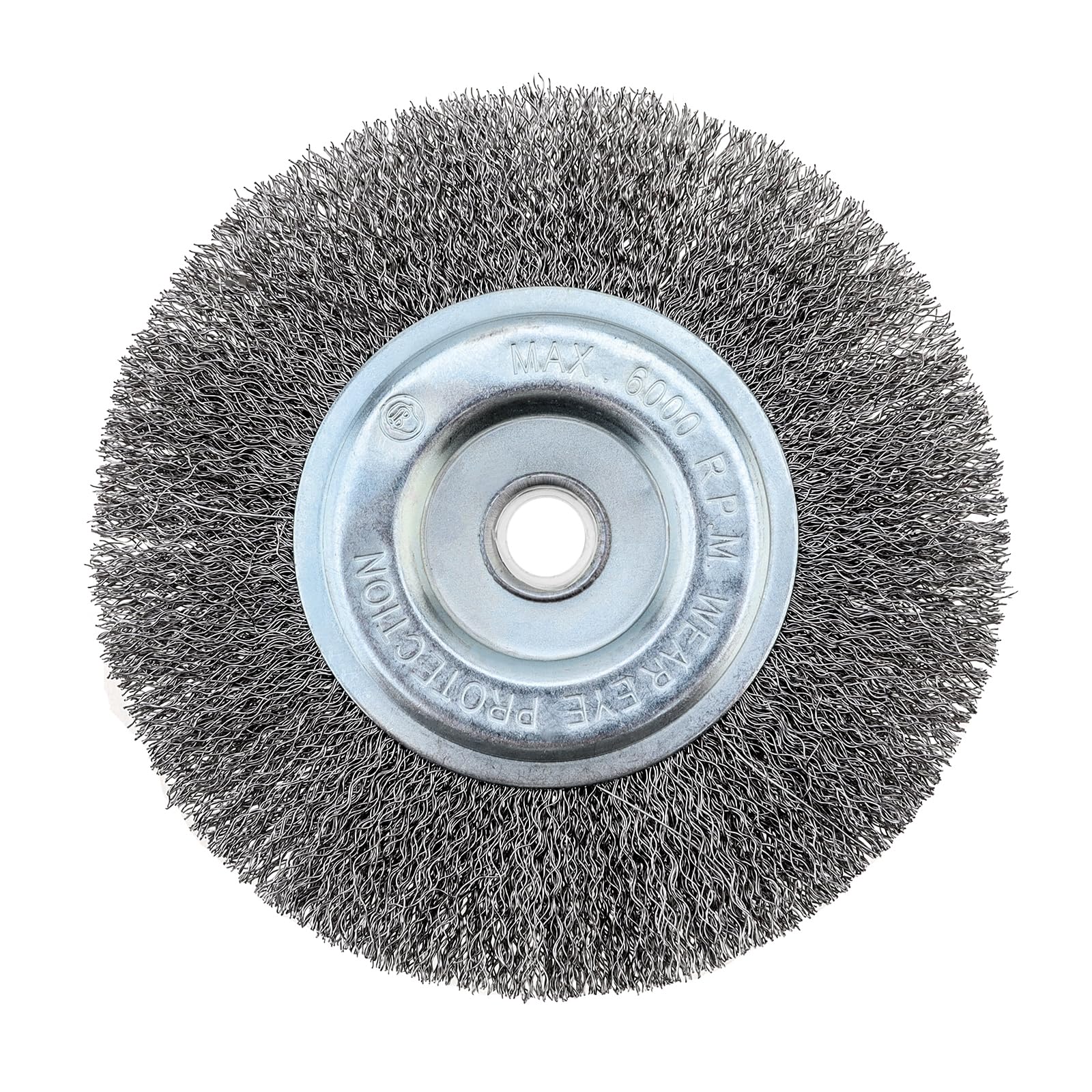 6 Inch Wire Wheel for Bench Grinder - 5/8 Inch Arbor, High Carbon Steel, 0.012-Inch Coarse Bristles - Perfect for Metal Cleaning, Rust Removal & Surface Preparation in Workshops & Garages