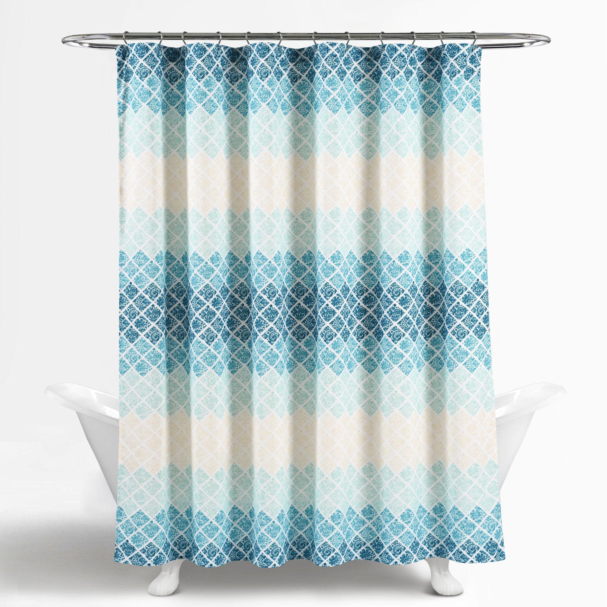 Elegant Medallion Ombre Shower Curtain - Waterproof Bathroom Decor for Modern Homes | Perfect for Spa-Like Showers & Luxury Bathrooms