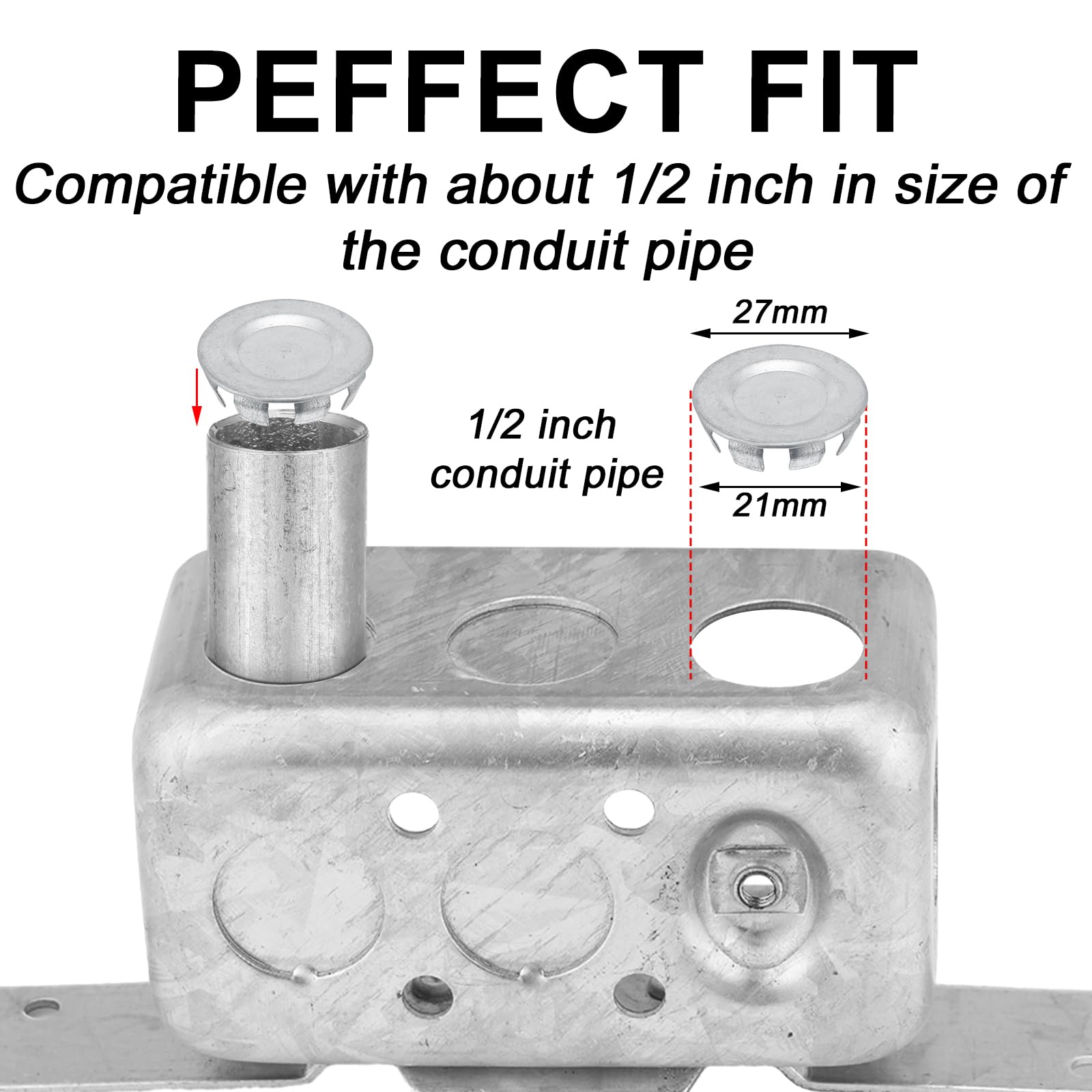 36 Pcs 1/2 Inch Knockout Plugs - Steel Electrical Box Seals for Unused Outlets (Ideal for Home Wiring & DIY Projects)