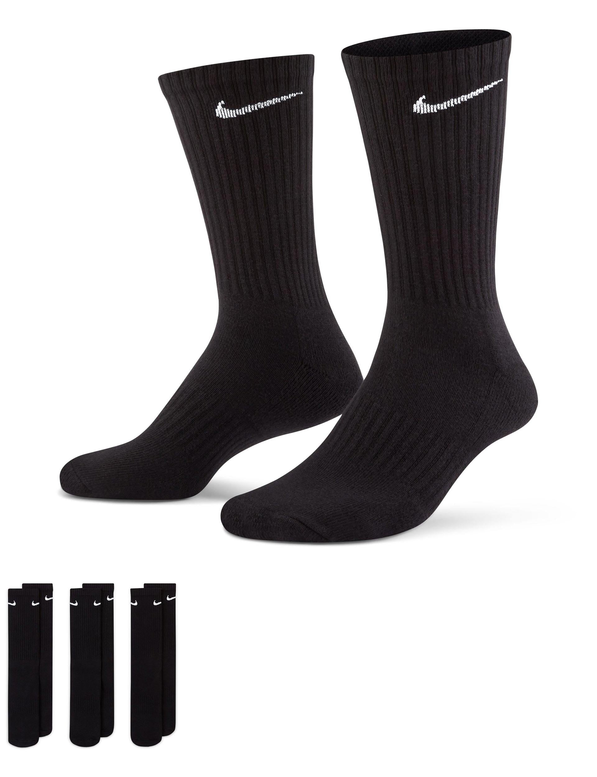 Breathable Cushioned Training Crew Socks (3 Pairs) - Black & White for Men & Women - Perfect for Running, Gym Workouts & Everyday Comfort
