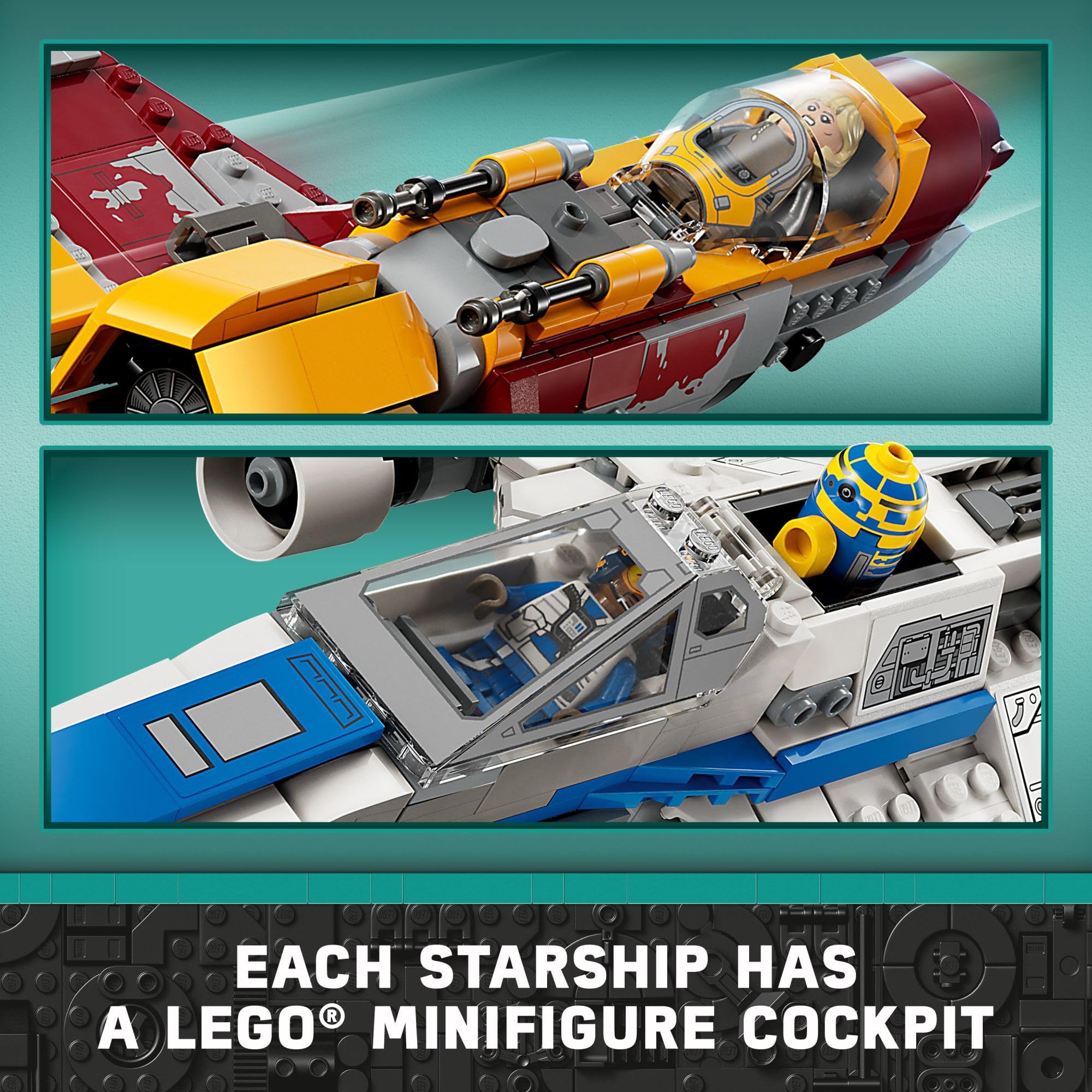 LEGO Star Wars Ahsoka New Republic E-Wing vs. Shin Hati's Starfighter 75364 Building Set | Based on Ahsoka TV Series | Includes 5 Star Wars Minifigures | Perfect for Star Wars Fans, Collectors & Creative Play | Great Gift for Kids & Adults | Space Battle Roleplay & Display Piece