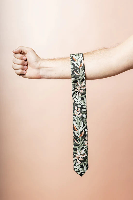 Elegant Protea Green Silk Tie for Men - Perfect for Weddings, Business Meetings & Formal Events