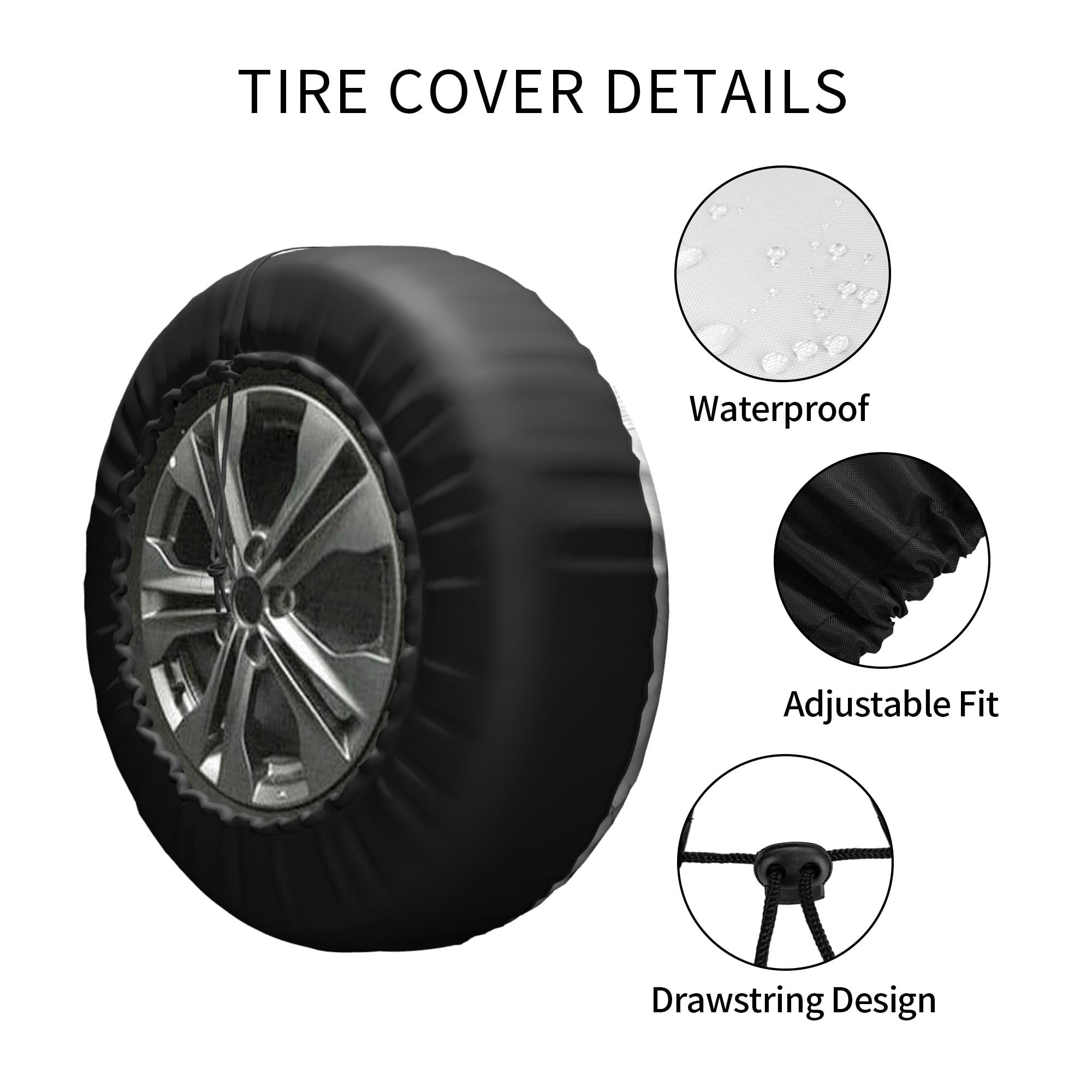 Universal 14 Inch Weatherproof RV Spare Tire Cover - Camper, Trailer, SUV & Truck Wheel Protector for Outdoor Travel & Camping Adventures