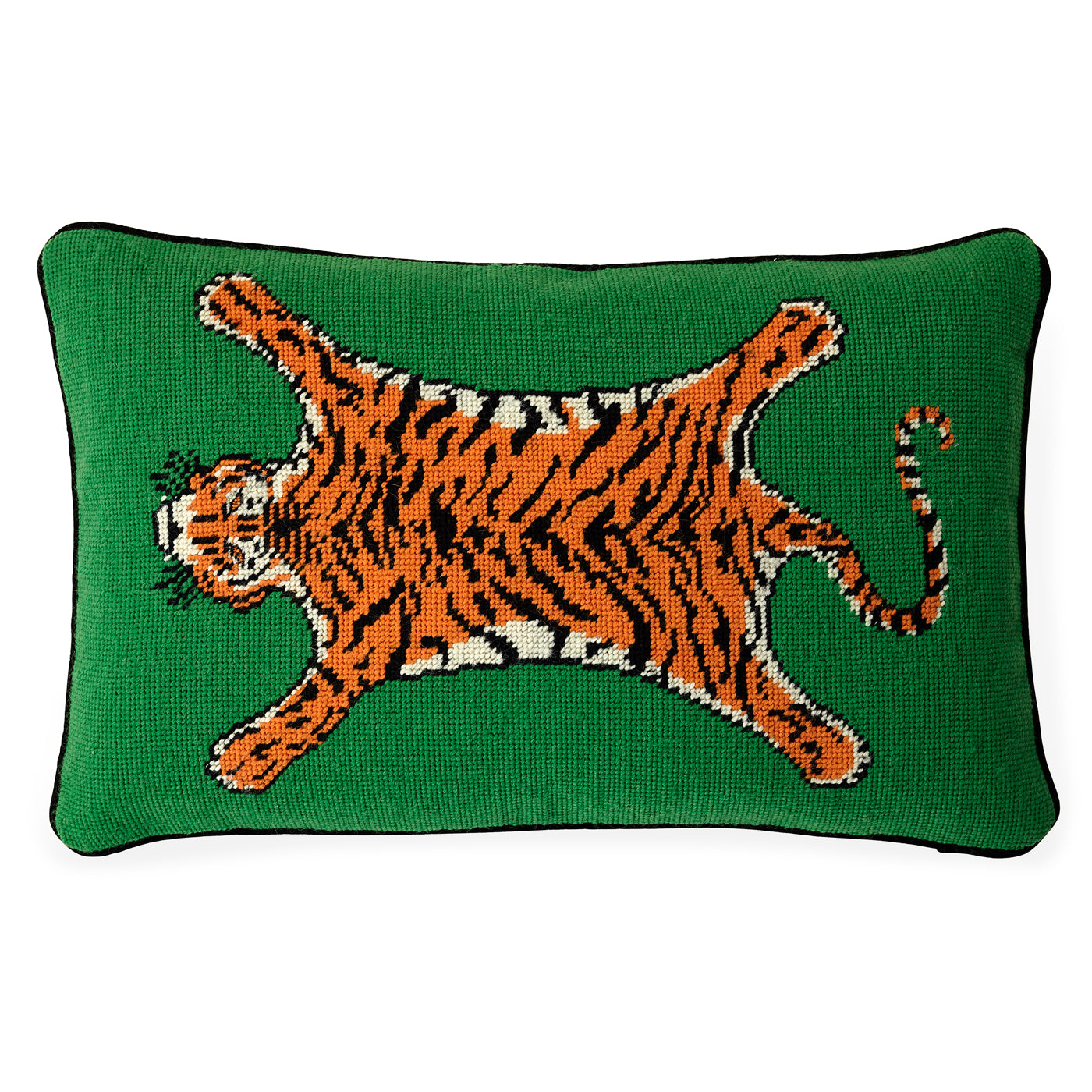 Exquisite Tiger Needlepoint Pillow - Handmade Embroidery Decorative Throw Pillow for Sofa, Bed & Home Decor - Perfect for Living Room, Nursery & Gift Giving