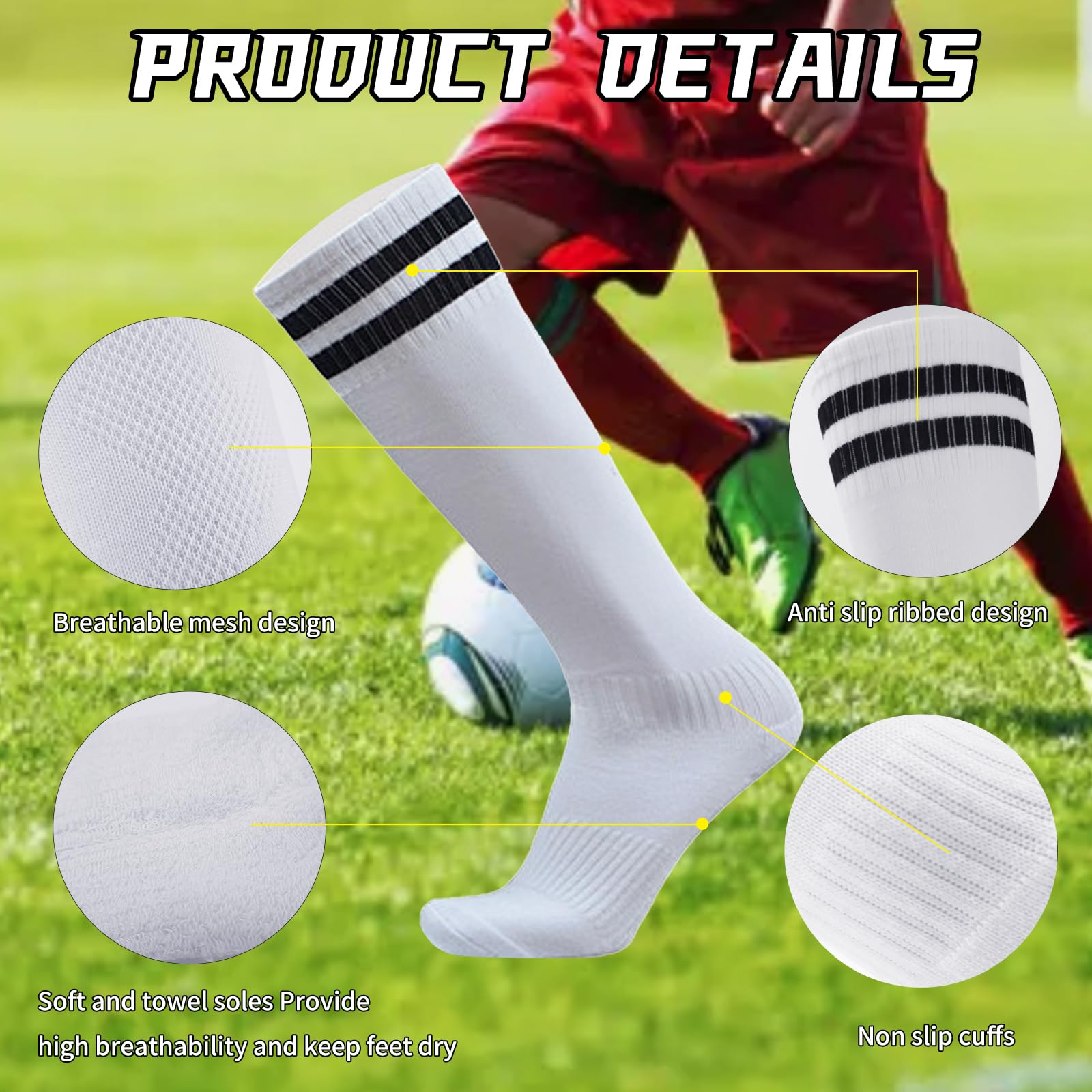 TOMIYO Soccer Shin Guards for Kids & Adults - Youth Calf Protection Pads with Soccer Socks - Perfect for Ages 4-6 - Ideal for Training, Matches, and Soccer Practice