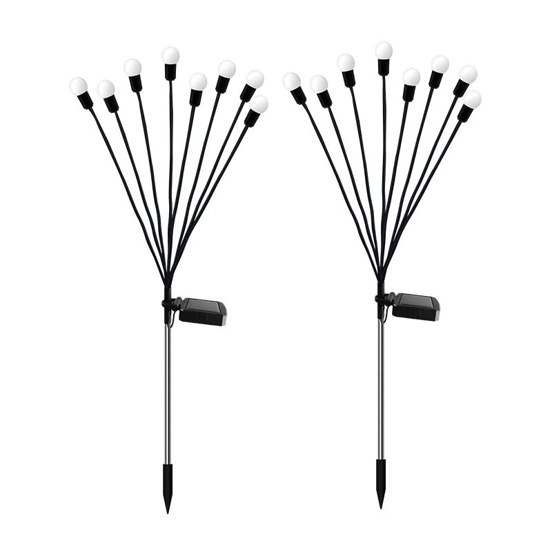 2 Pack Solar Garden Lights - Colorful 8 Head Solar Swaying Outdoor Lights with Wind Motion for Yard, Patio, Pathway Decoration | Weather-Resistant & Energy Saving for Garden, Lawn, Landscape Lighting at Night