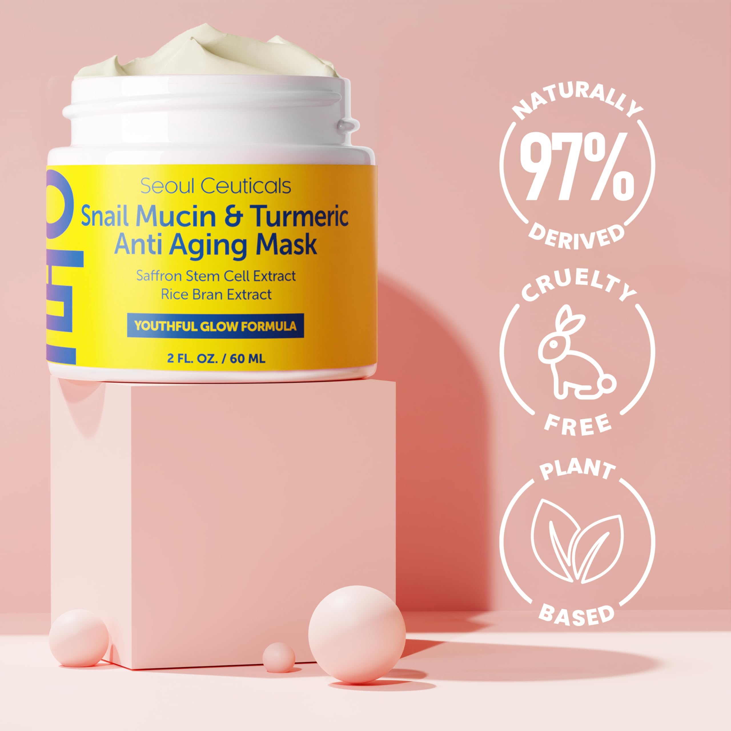 Korean Snail Mucin Turmeric Face Mask - Anti-Aging K-Beauty for Youthful Glow | Skincare & Spa Days