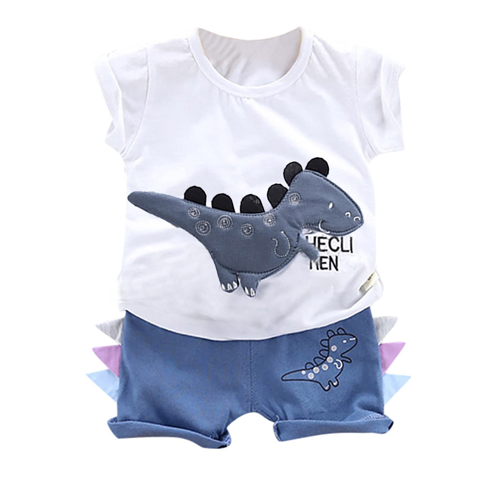 Toddler Boys Dinosaur Print T-Shirt & Shorts Set for Playtime