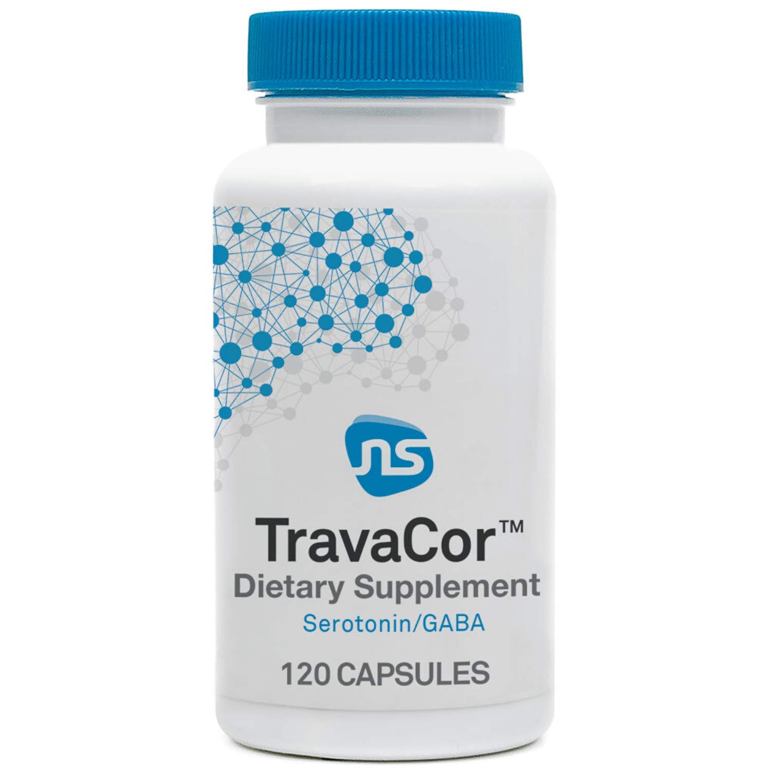 NeuroScience TravaCor - Serotonin Supplement with L-Theanine, 5-HTP, B12 & Vitamin B6 - Mood Enhancer for Stress Relief & Anxiety Support - Promotes Happiness & Reduces Anger (120 Capsules) - Ideal for Daily Stress Management & Emotional Balance