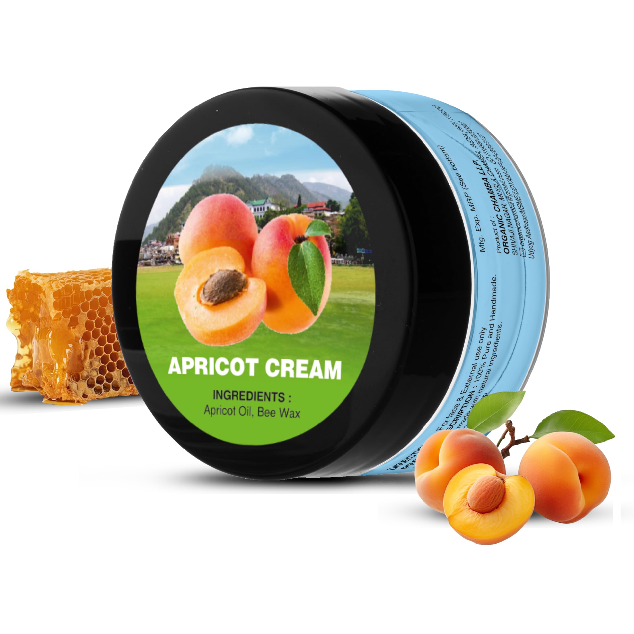 Organic Chamba Apricot Cream with Beeswax - 100% Natural Handmade Moisturizer for Glowing Skin, Dark Spots & Anti-Aging | Winter & Daily Face Care | 75g | Perfect for Dry Skin & Nighttime Hydration