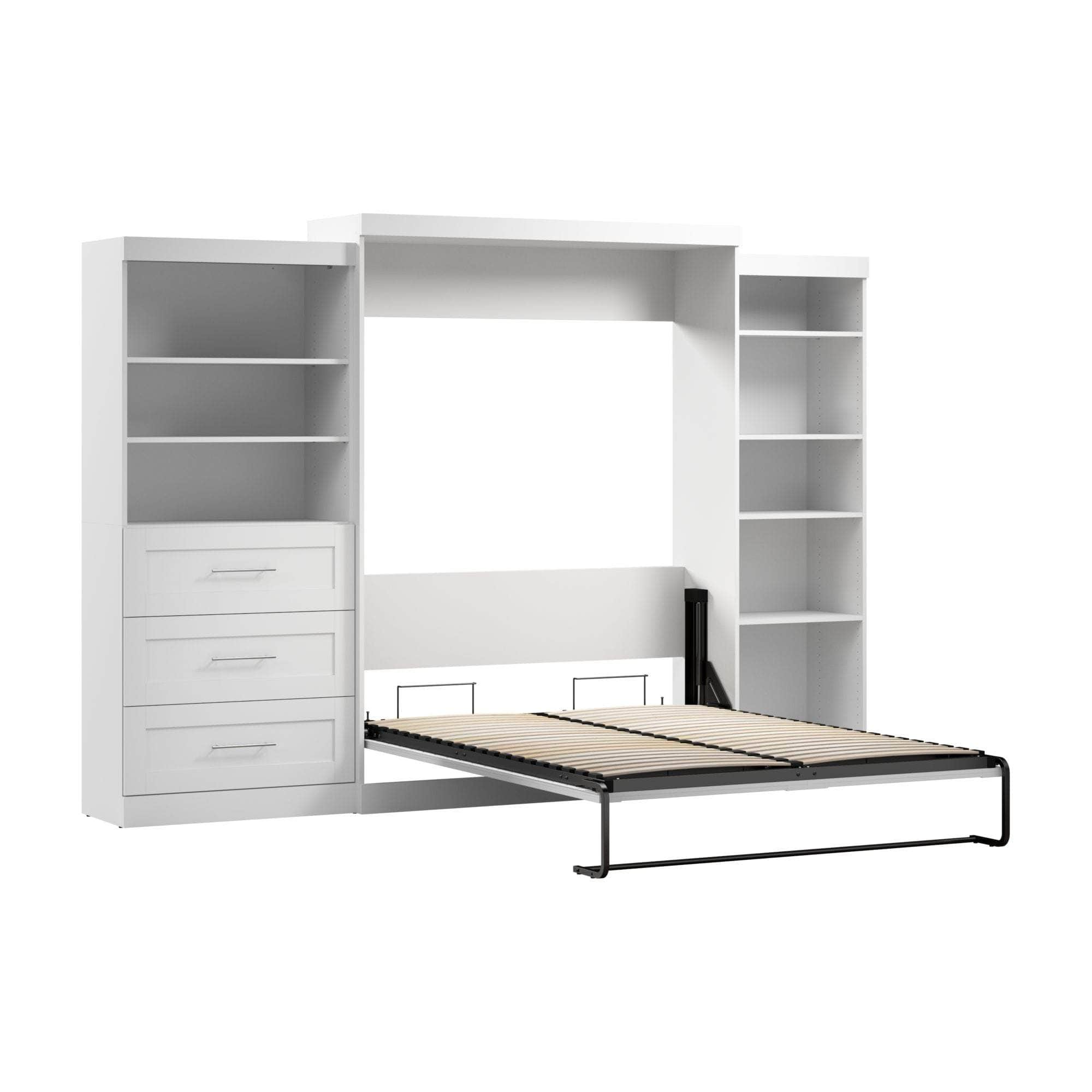 Pur Queen Murphy Pull Down Wall Bed with 2 Storage Drawers (126