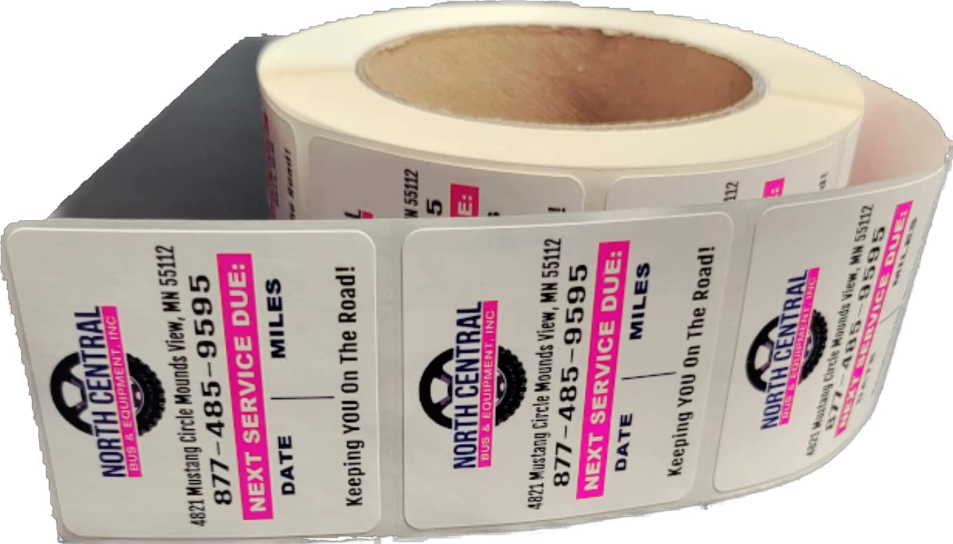 McAuley Custom Oil Change Stickers 2x2 Inch - Durable Windshield & Door Jamb Labels - Easy to Write On & Peel Off - Blue (1000 Pack) - Perfect for Vehicle Maintenance Reminders & Service Tracking