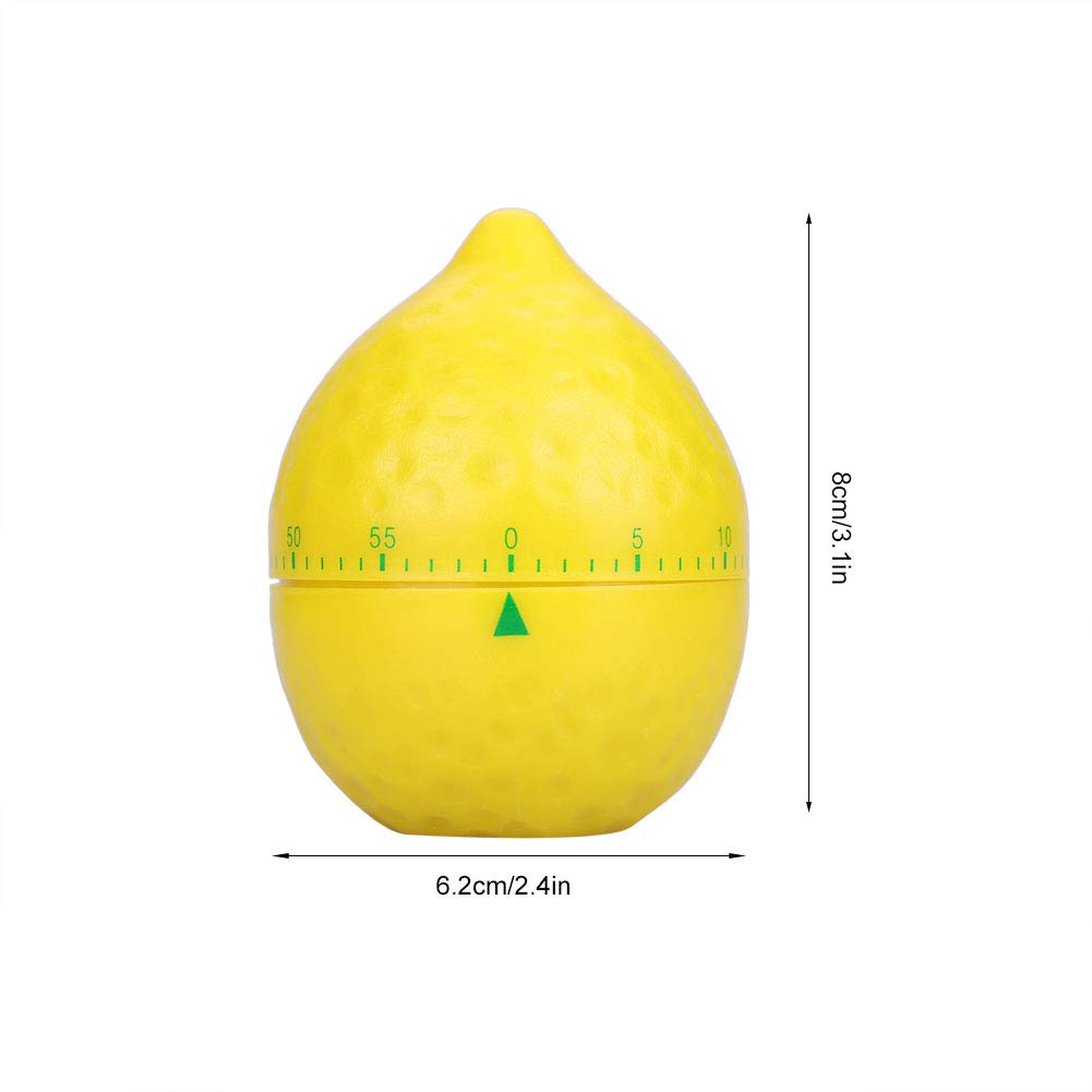 Lemon-Shaped Kitchen Timer - 60 Min Mechanical Cooking Timer for Baking & Boiling Eggs