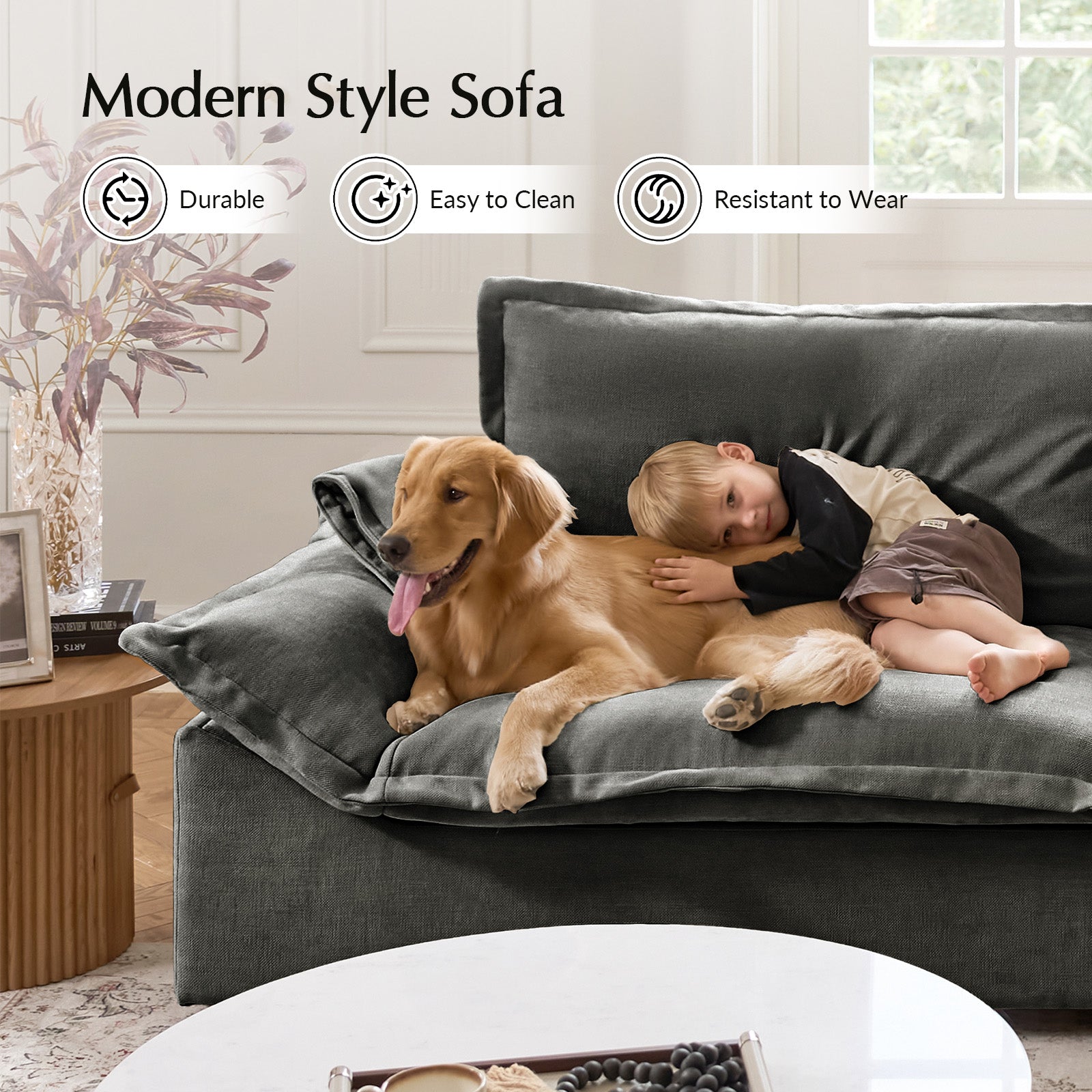 Fabiola Mini Sofa with Storage & Seamless Design - Compact Modern Loveseat for Small Spaces, Living Room, Bedroom or Dorm