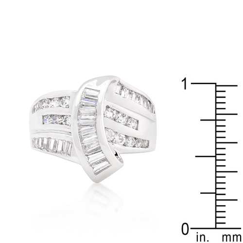 Channel Set Overlap Ring - Elegant Stackable Diamond Ring for Women, Perfect for Weddings, Anniversaries & Special Occasions
