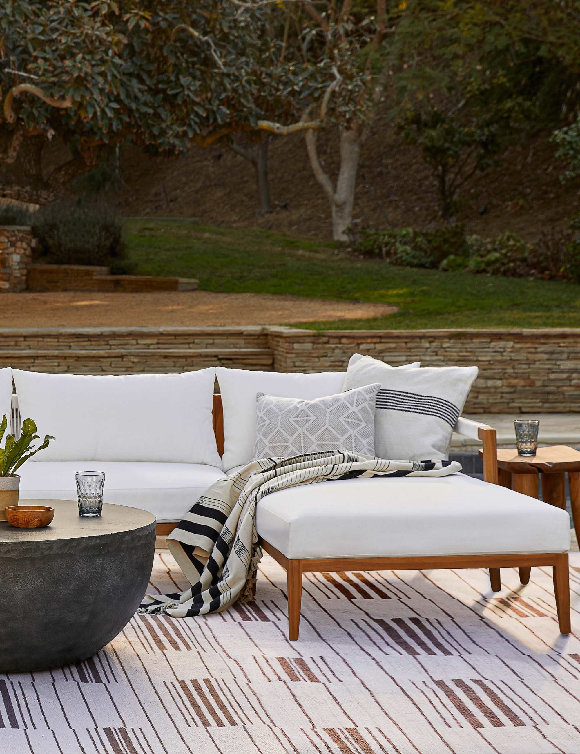 Bali Indoor/Outdoor Lumbar Pillow with Sunbrella Fabric - Water-Resistant Decorative Throw Pillow for Patio, Sofa & Bed - Lulu and Georgia Collection