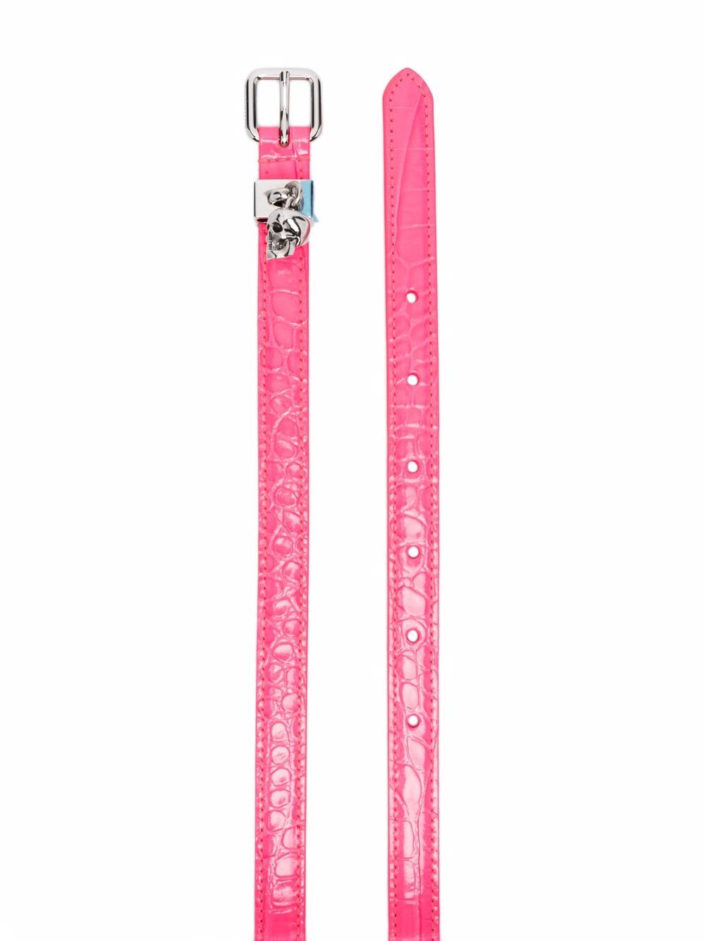 Alexander McQueen Women's Fuchsia Leather Belt - Luxury Designer Fashion Accessory for Dresses, Jeans & Office Wear