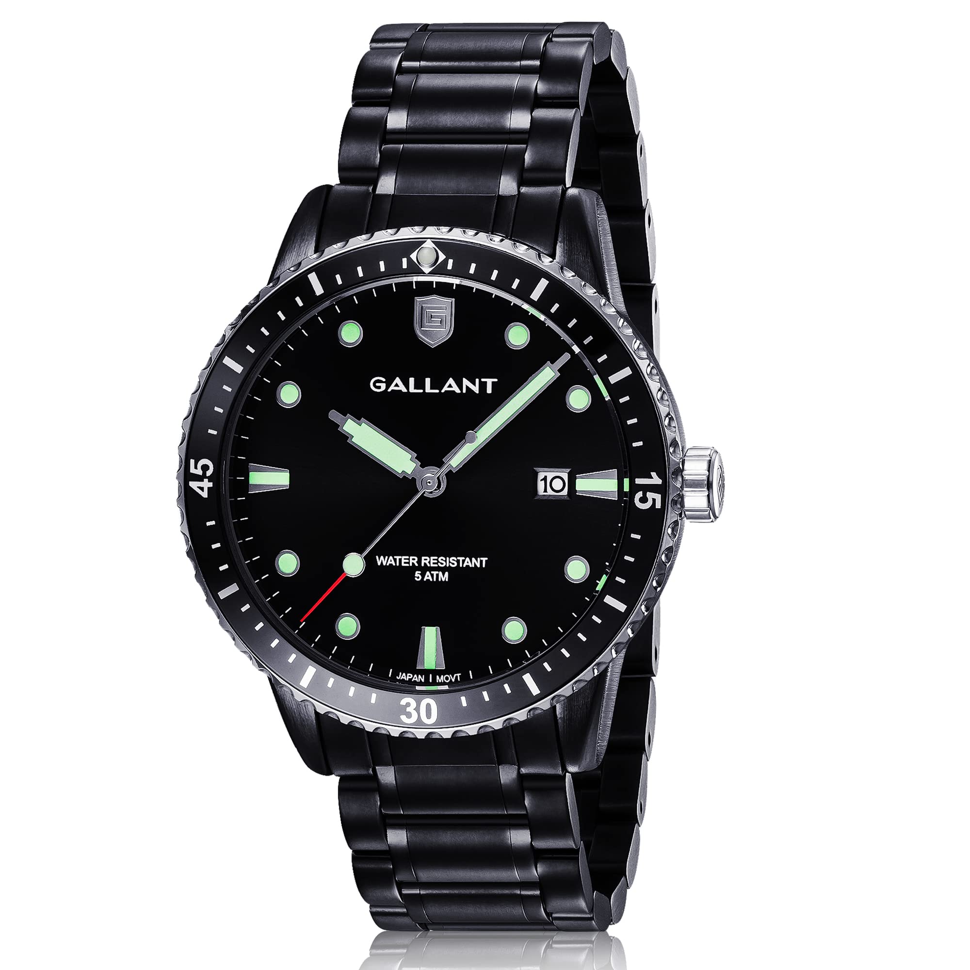 **Men's Stainless Steel Quartz Analog Watch with Date Calendar - 5ATM Waterproof Business Casual Dress Watch for Office, Daily Wear & Outdoor Activities**