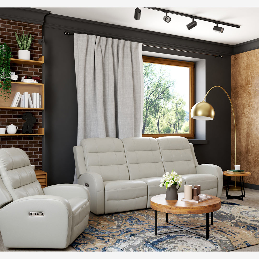 Cass Dual Power Reclining Sofa - Electric Lift Recliner with USB Charging & Massage, Modern Comfort for Living Room, Home Theater, and Office (Brown)