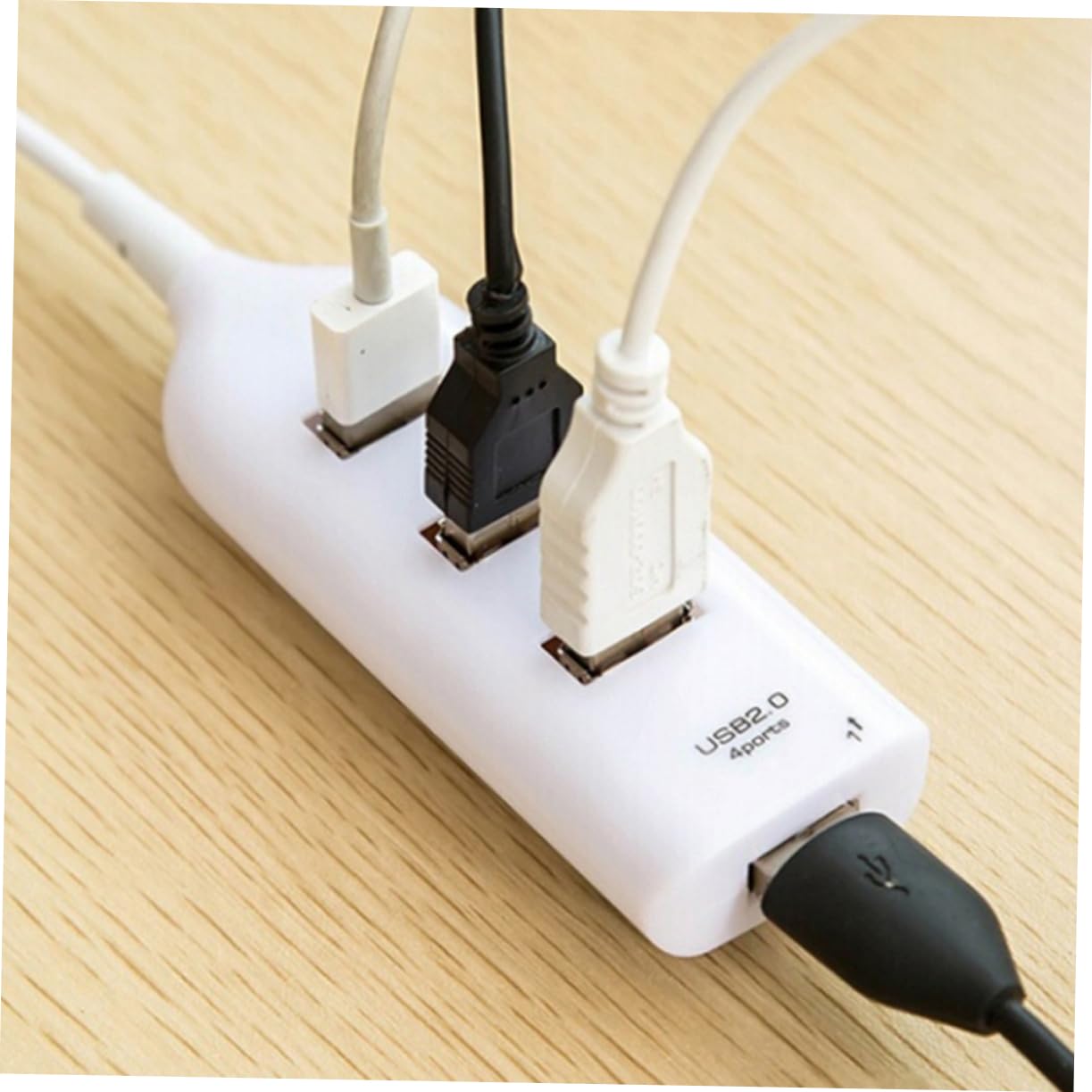Homoyoyo 4-Port USB 2.0 Hub Splitter - High-Speed Data Transfer Hub for PC, Laptop, Tablet - White Desktop Accessories for Home Office & Gaming Setup