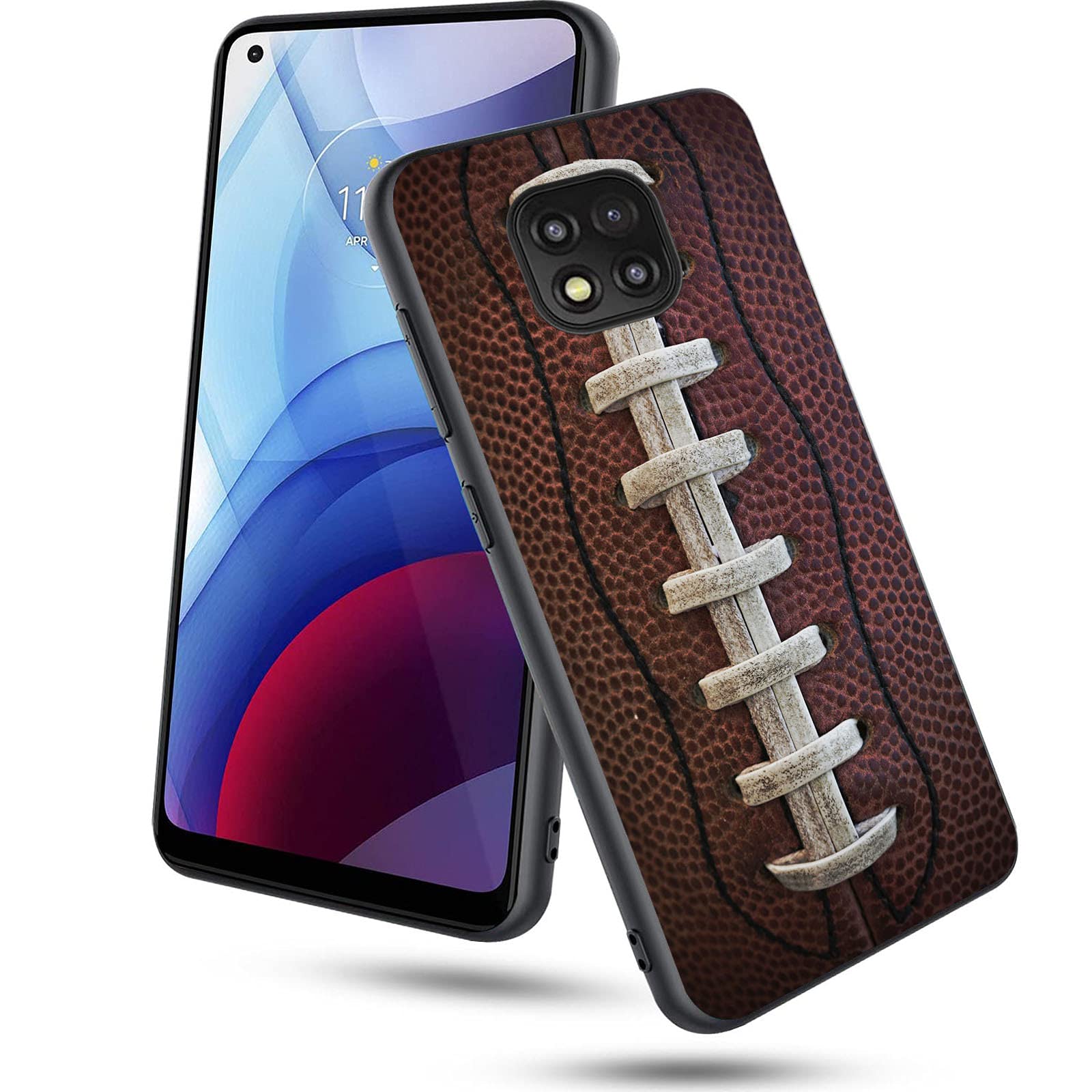 **Shockproof Silicone Case for Motorola Moto G Power 2021 - Soft Rubber Bumper Cover with Full Body Protection & American Football Laces Design | Perfect for Daily Use, Travel & Outdoor Activities**