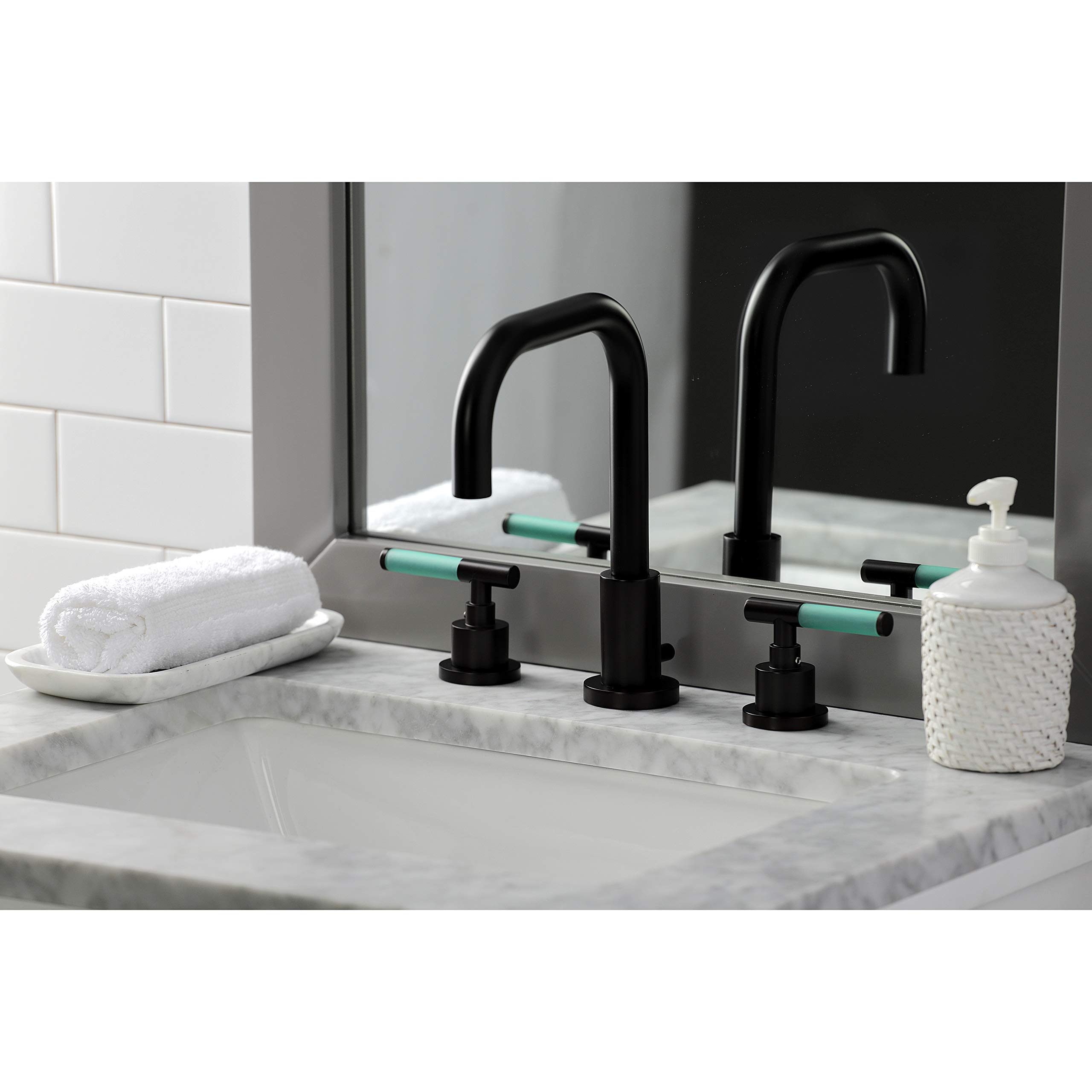 Kingston Brass FSC8935CKL Kaiser Widespread Bathroom Faucet - Oil Rubbed Bronze Finish - 13 x 6.81 x 9.5 Inches - Perfect for Modern Bathroom Vanities and Powder Rooms
