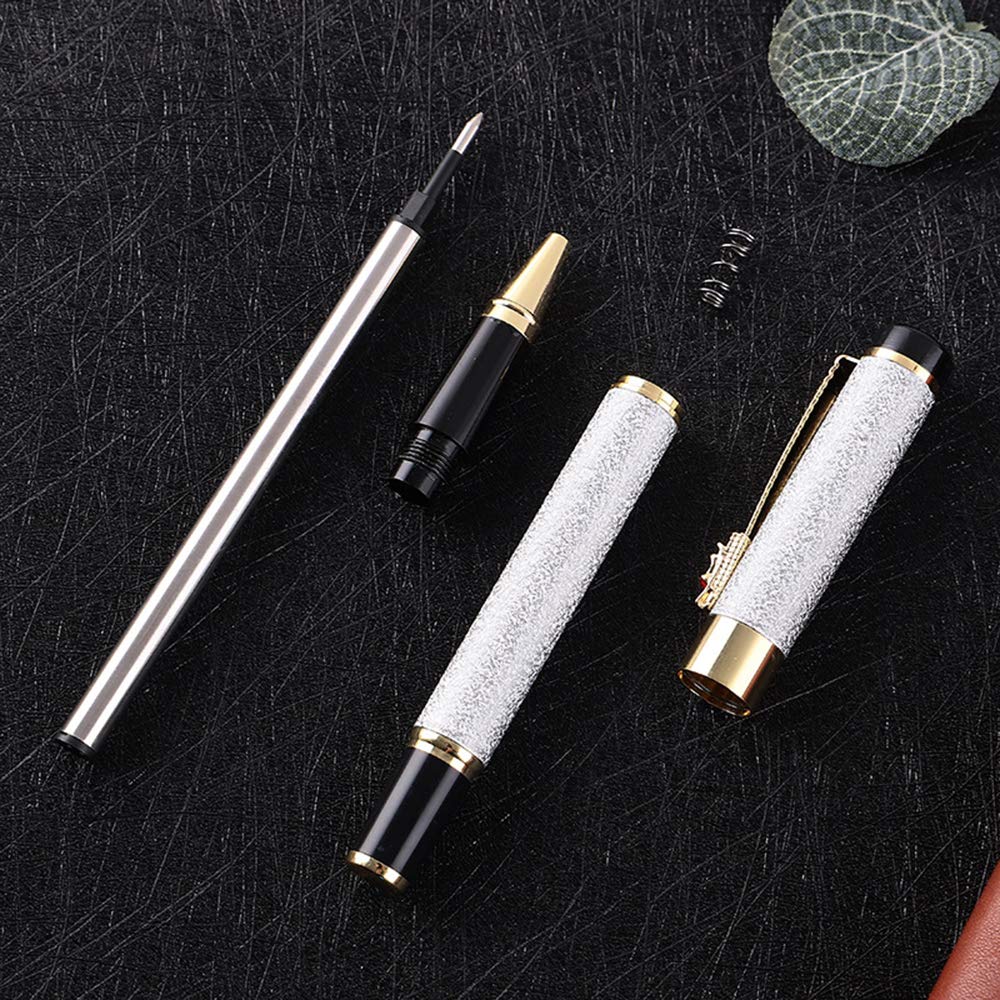 Ancolo Personalized Engraved Rollerball Pen Set - 10 Black Ink Refills for Left & Right Handed Users - Ideal Gift for Men, Women, Writers & Collectors (5-Pack) - Perfect for Office, Journaling & Special Occasions