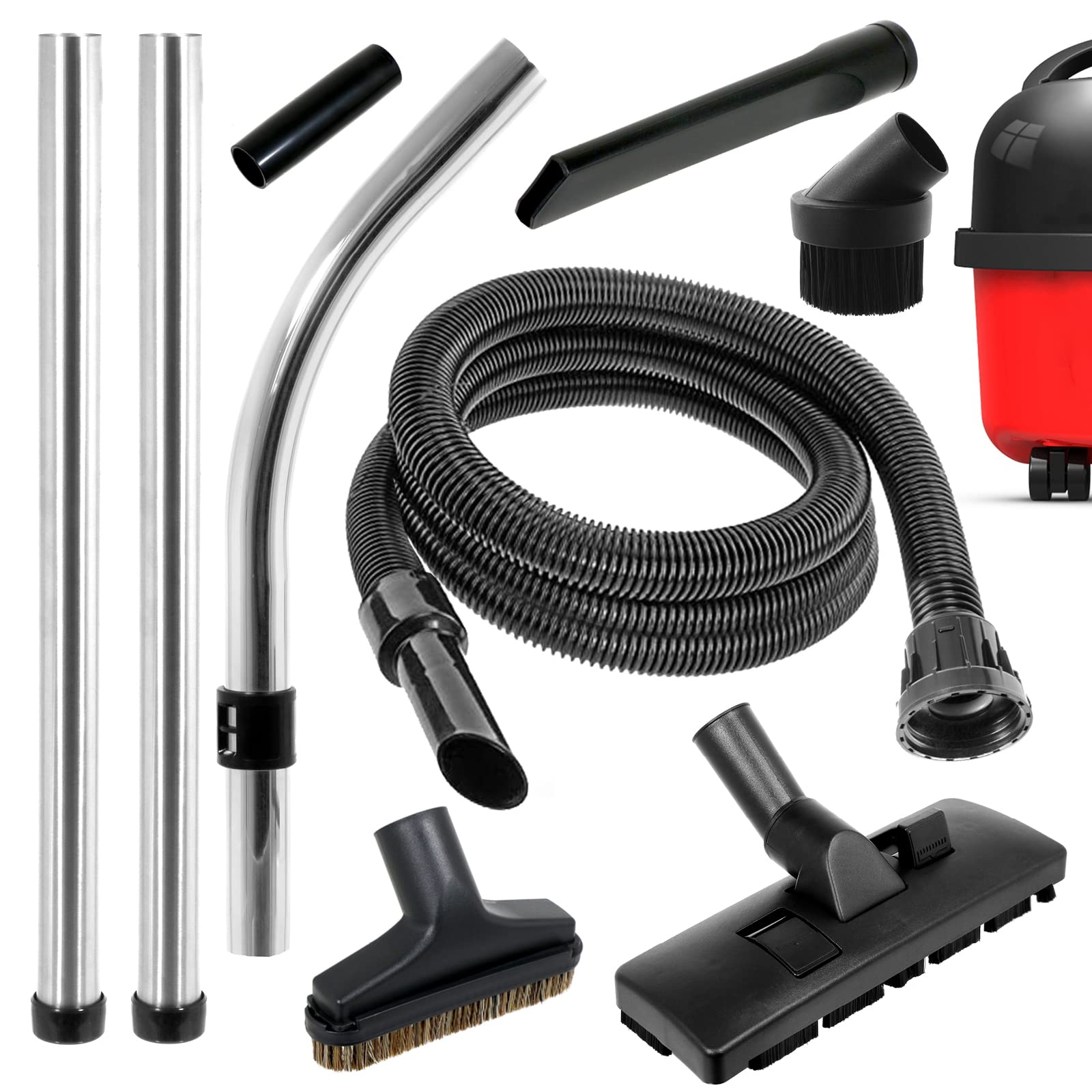 SPARES2GO Vacuum Cleaner Tool Brush Kit - Compatible with Numatic Henry & Hetty Models (2.5m Cable) | Replacement Accessories for Deep Cleaning Carpets, Upholstery & Hard Floors