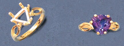 7-11mm Trillion Cut Vee Shank Sterling Silver or 14K Gold Blank Ring Setting - Size 7 (Pre-Notched) for Jewelry Making & Engagement Ring Designs | Perfect for DIY Crafting, Wedding Bands & Custom Jewelry Creations