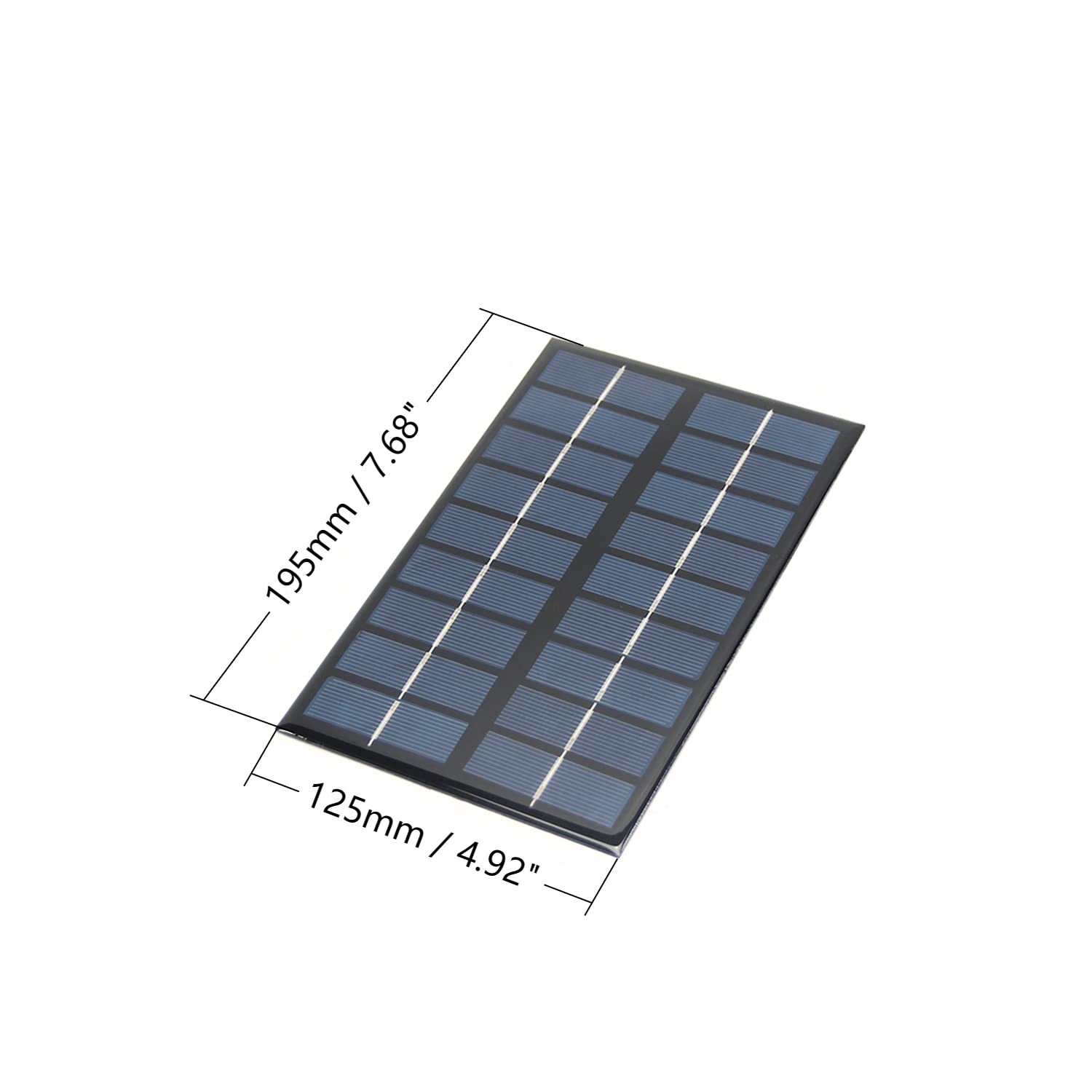 Fielect 9V 3W Mini Solar Panel Charger - High Efficiency Polysilicon Solar Epoxy Cell - DIY Solar System Kit (195x125mm) - Perfect for Outdoor Camping, RV, Boat & Emergency Power Backup