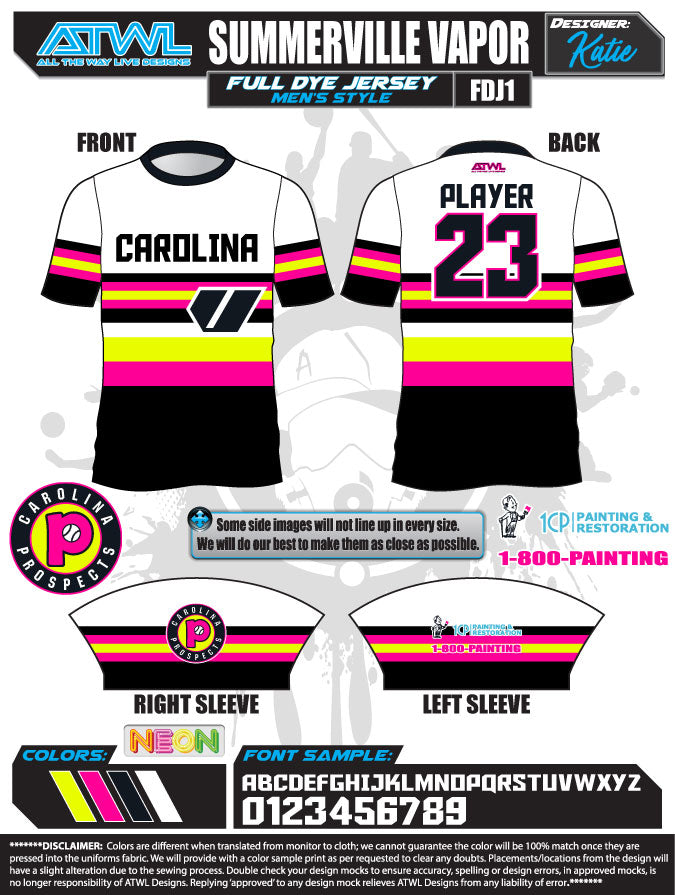 Summerville Vapor 2020 Full Dye Jerseys - Premium Sublimated Lacrosse Jerseys for Men & Women - Perfect for Tournaments, Practice & Team Uniforms