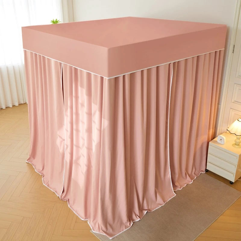 Blackout Canopy Bed Curtain with Detachable Top - Light Blocking Bedroom Decor for Better Sleep, Privacy & Room Darkening (Perfect for Nursery, Dorm, Master Bedroom)